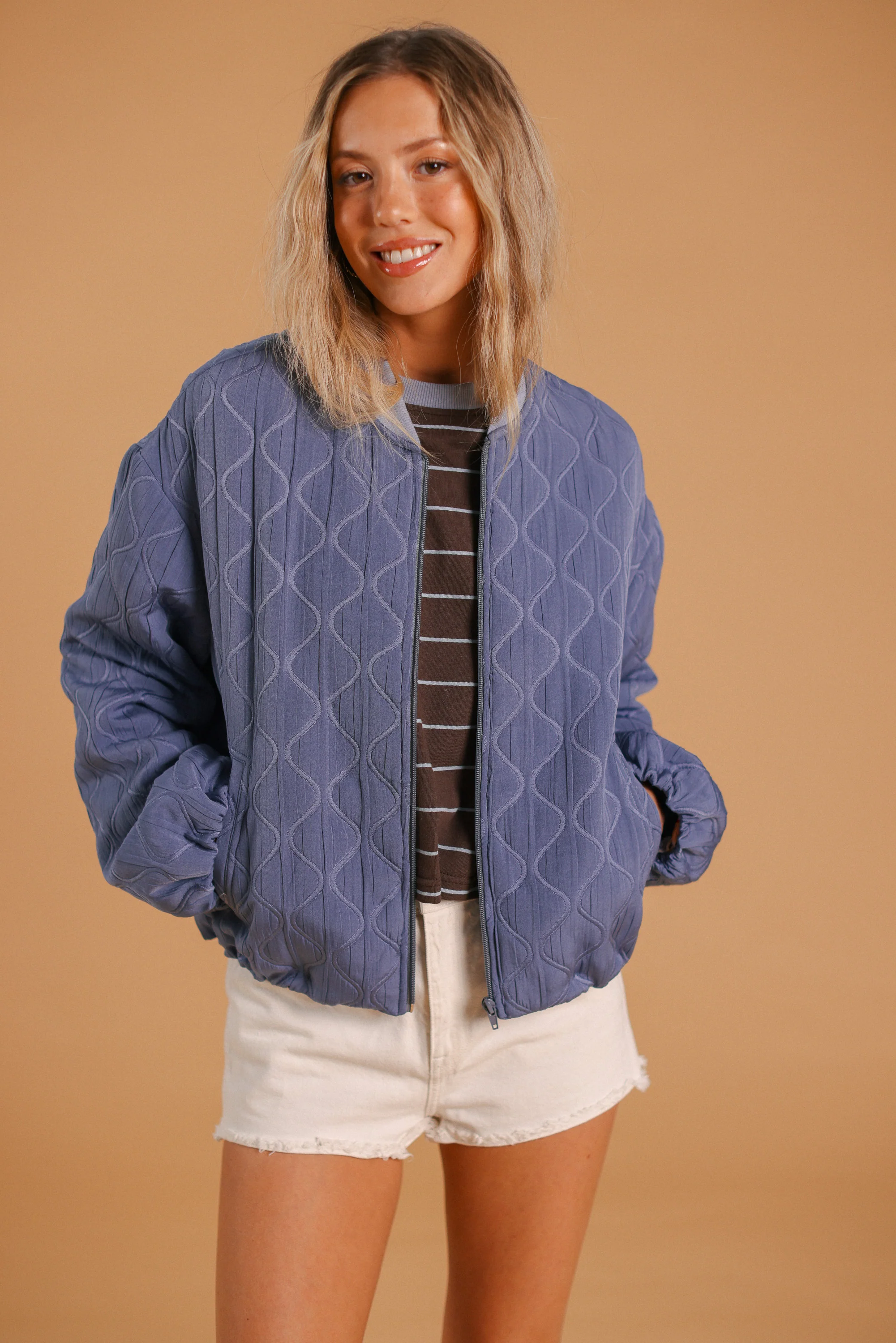 Bomber Jacket Jody Dusty Blue Floral - Image 10