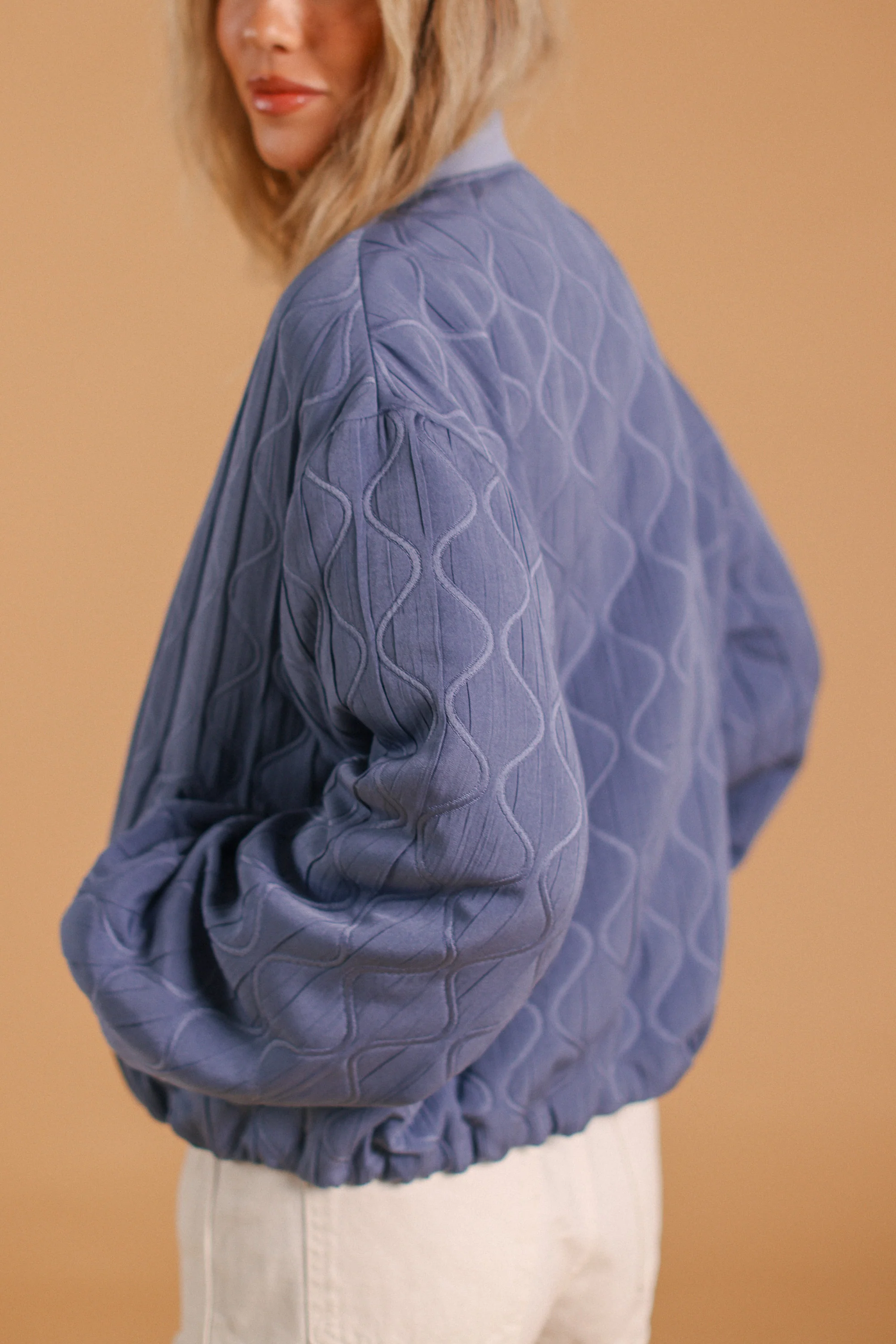Bomber Jacket Jody Dusty Blue Floral - Image 11