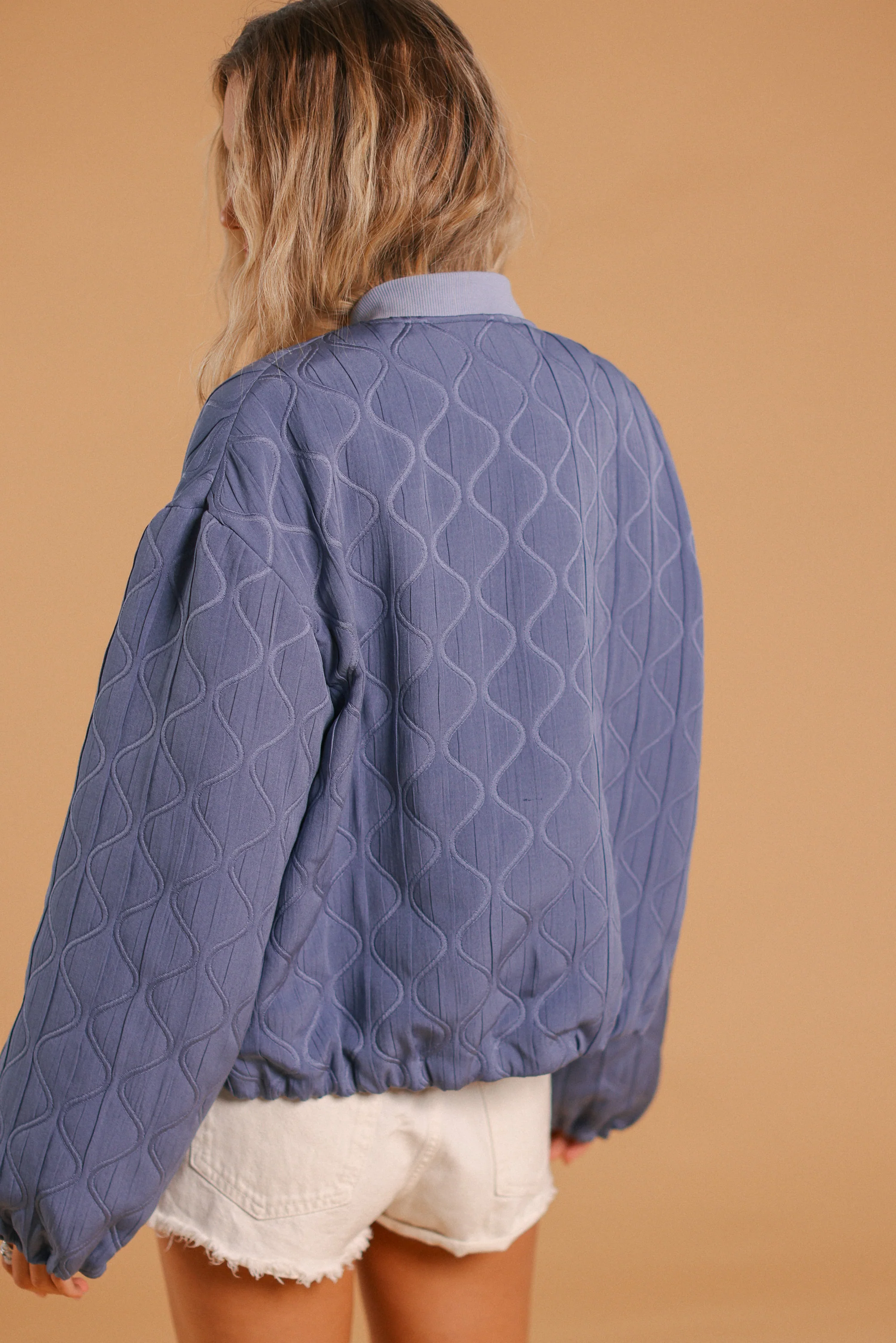 Bomber Jacket Jody Dusty Blue Floral - Image 12