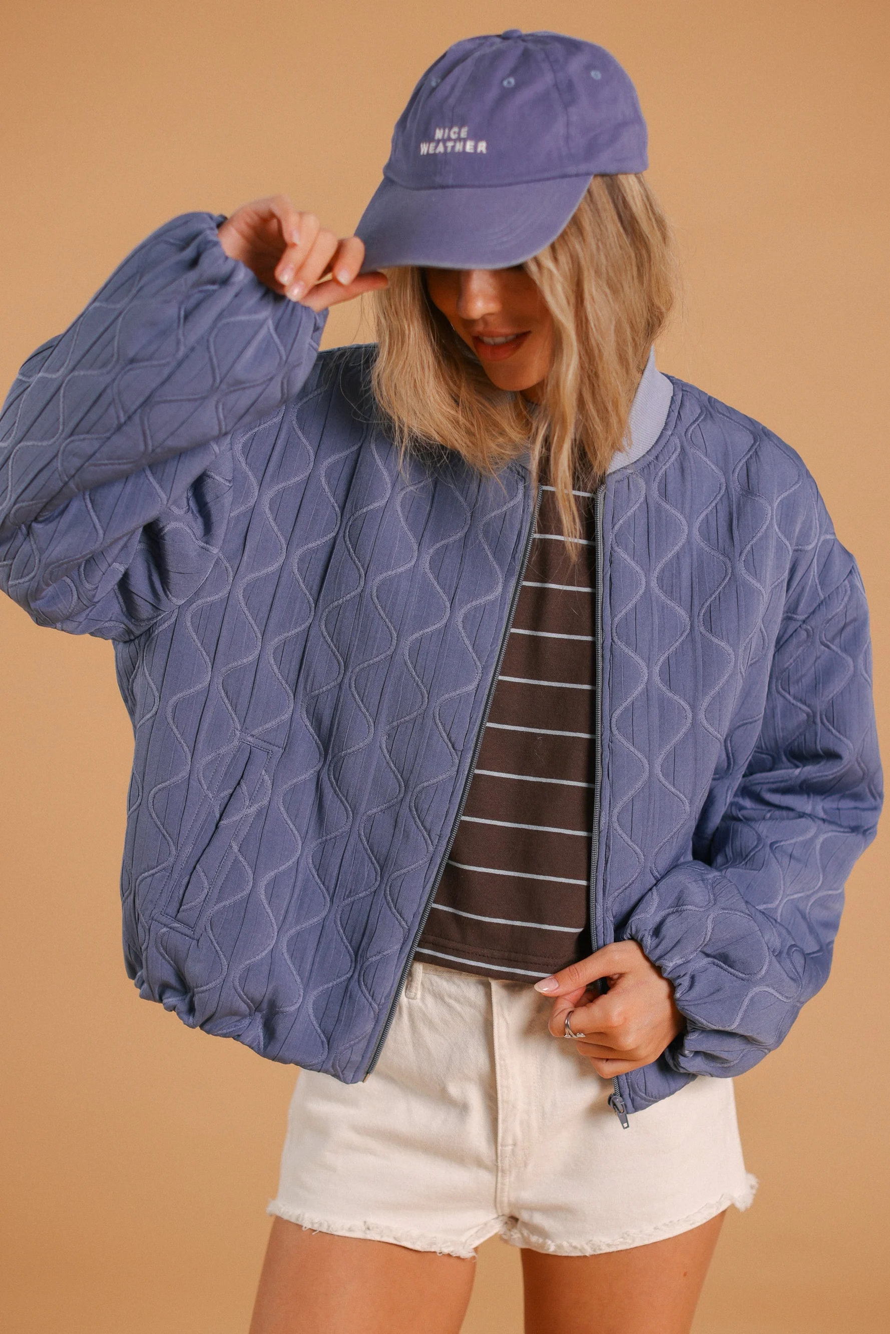 Bomber Jacket Jody Dusty Blue Floral - Image 2
