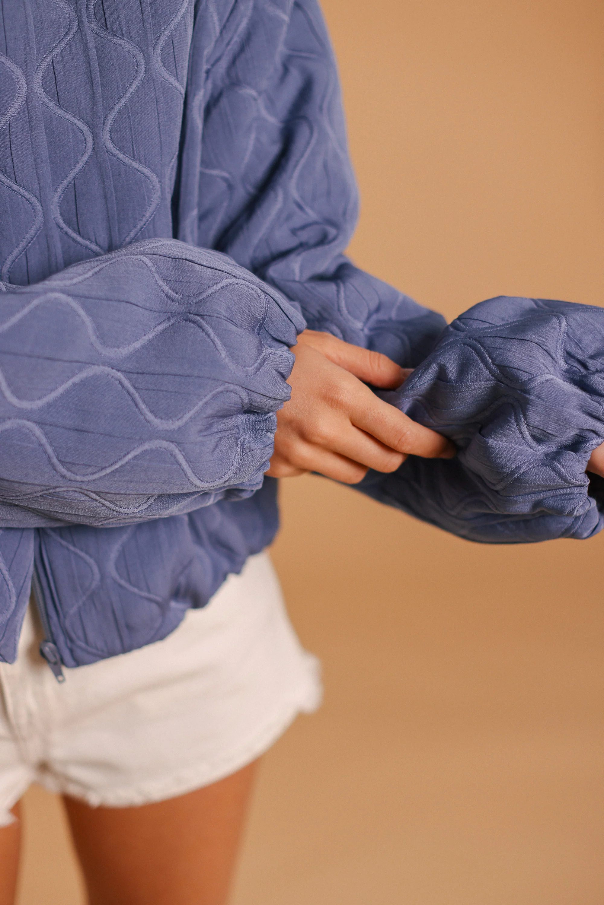 Bomber Jacket Jody Dusty Blue Floral - Image 4