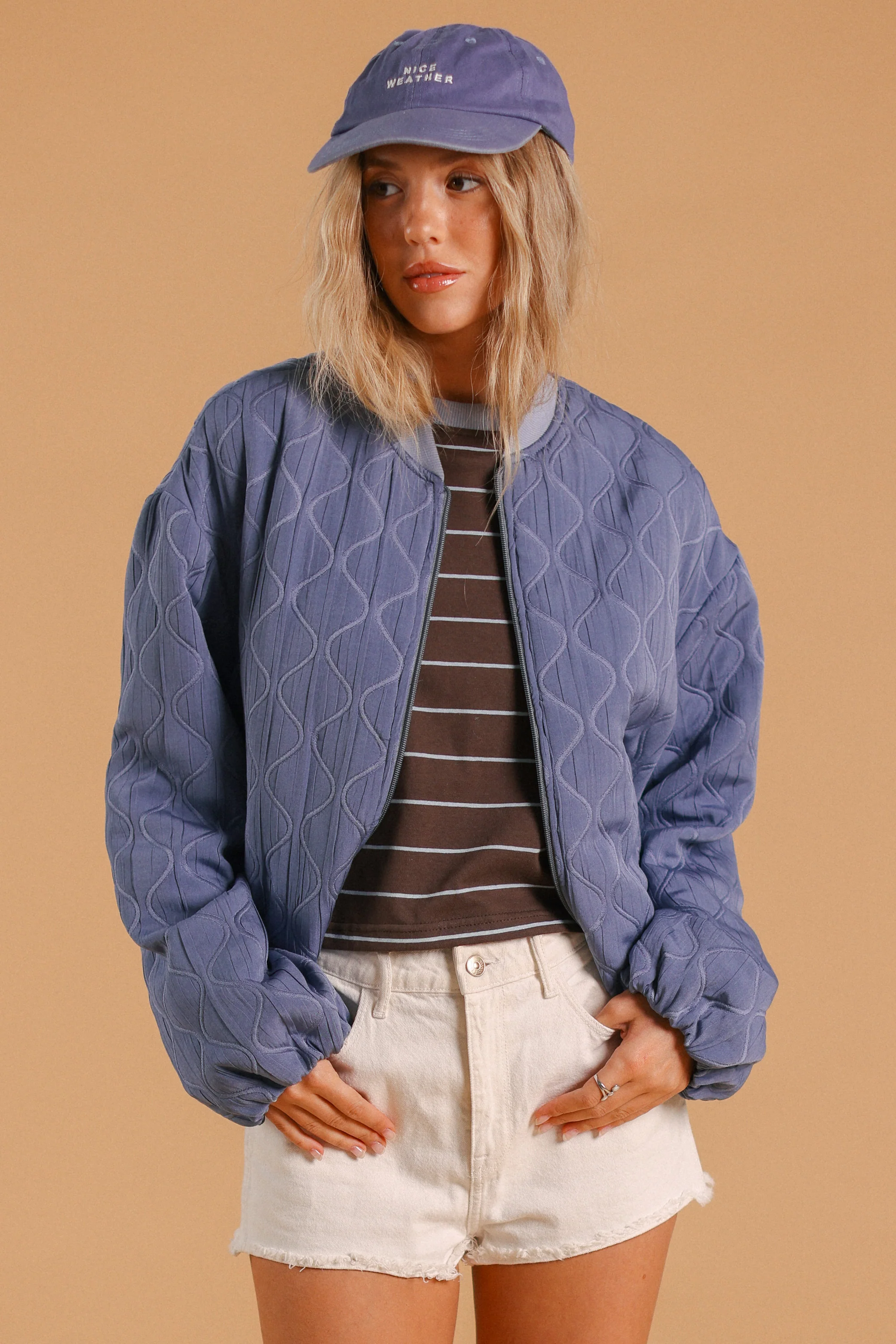 Bomber Jacket Jody Dusty Blue Floral - Image 7