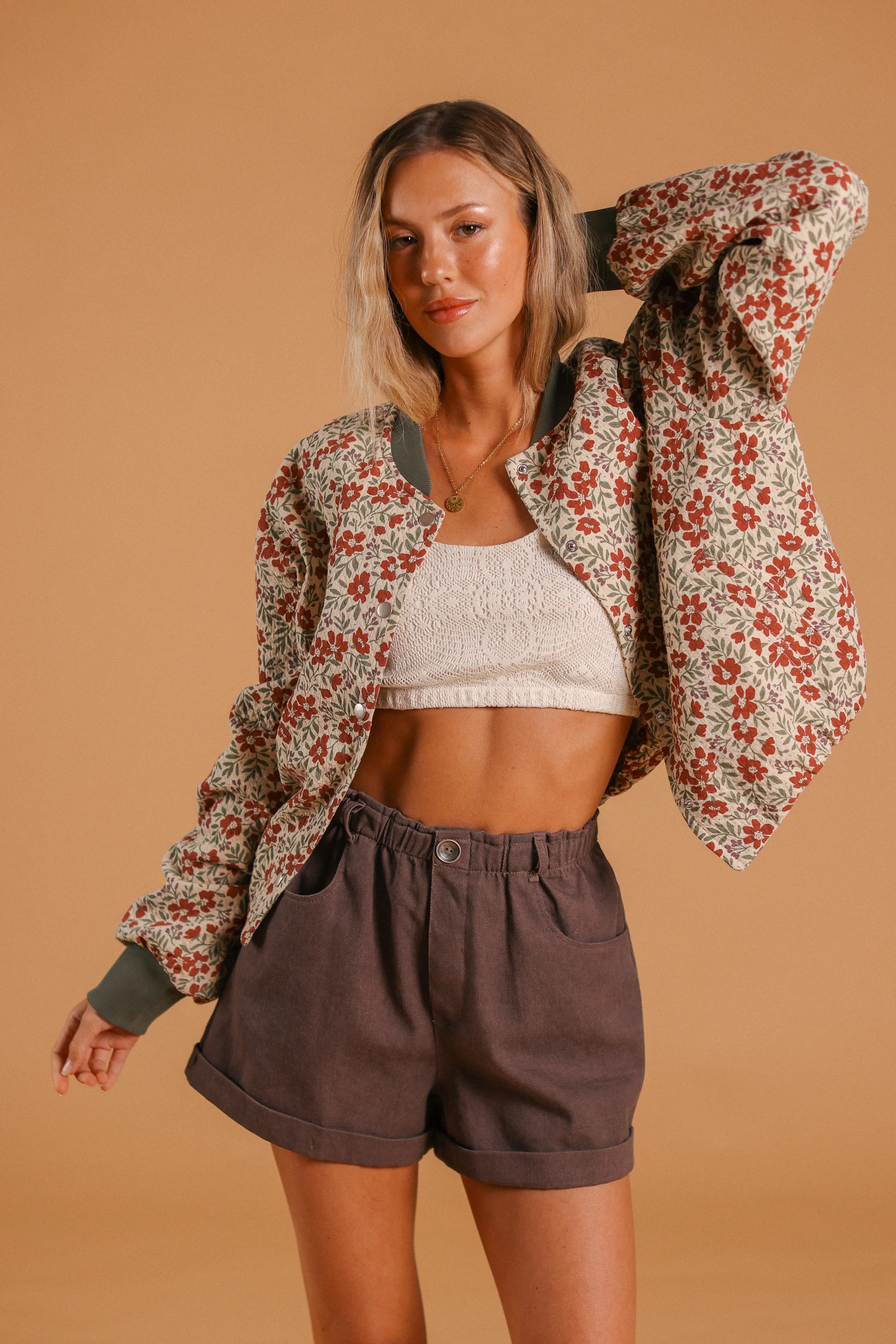 Bomber Jacket Lotta Cream Flowers - Image 29