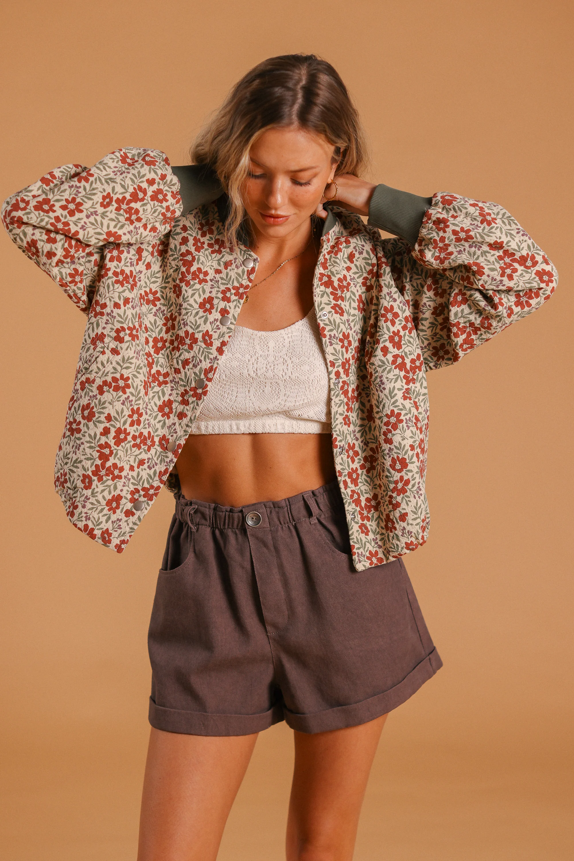 Bomber Jacket Lotta Cream Flowers - Image 3