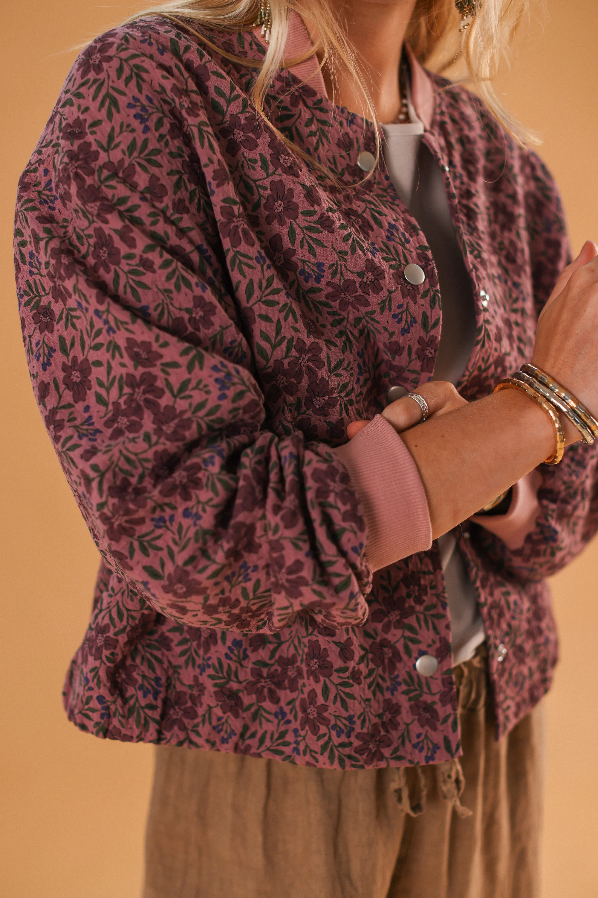 Bomber Jacket Lotta Purple Flowers - Image 12