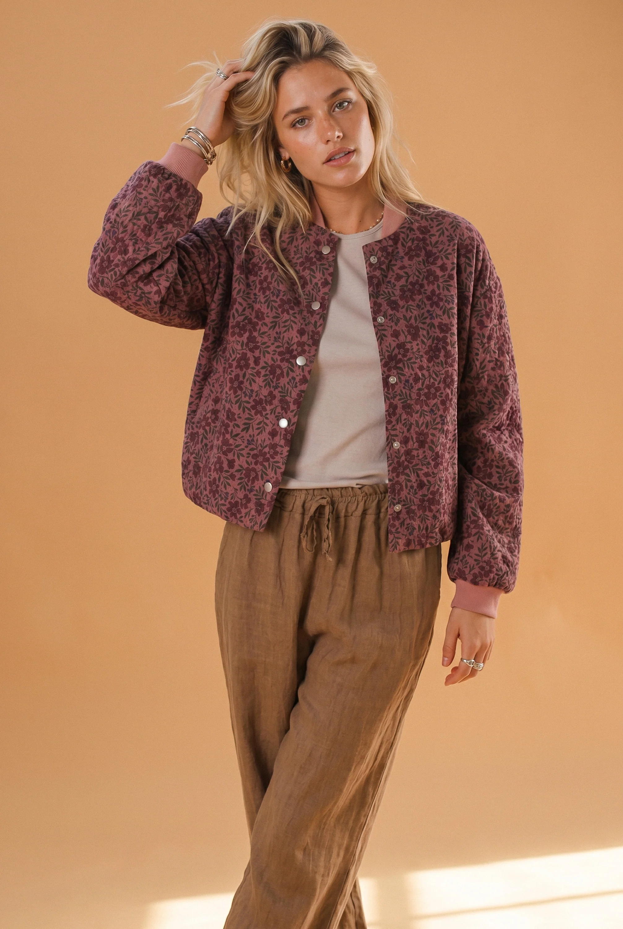 Bomber Jacket Lotta Purple Flowers - Image 15