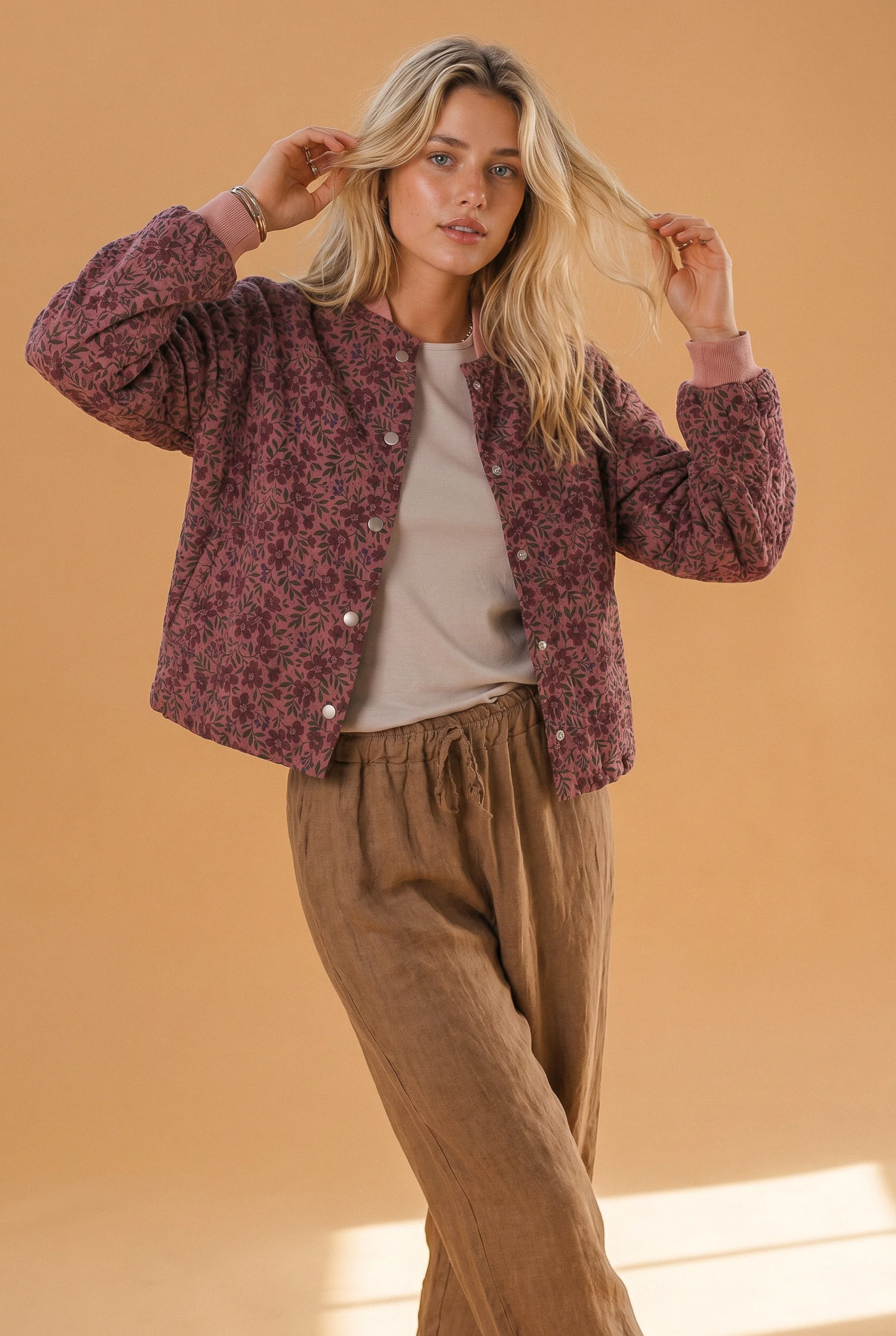 Bomber Jacket Lotta Purple Flowers - Image 6