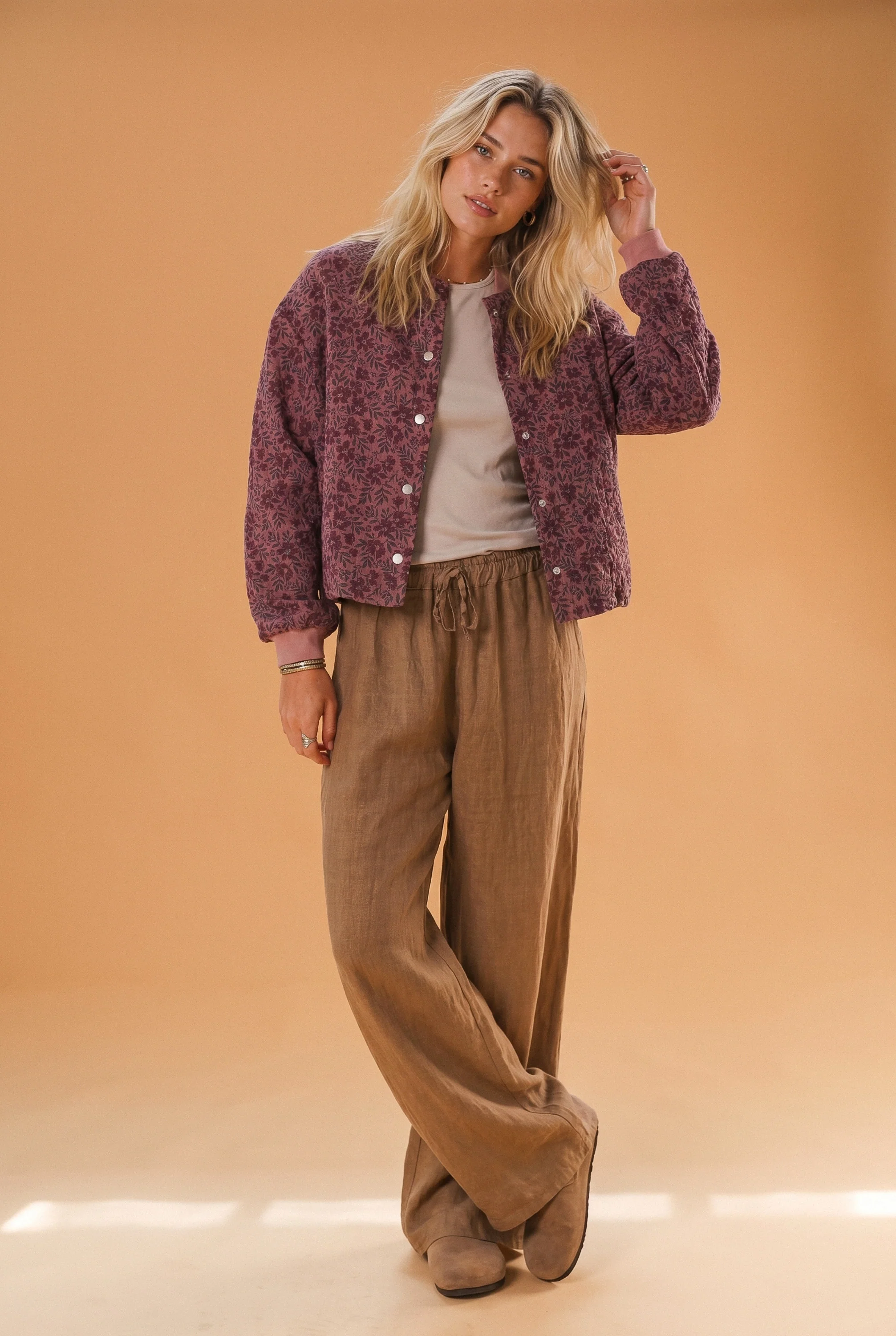 Bomber Jacket Lotta Purple Flowers - Image 8
