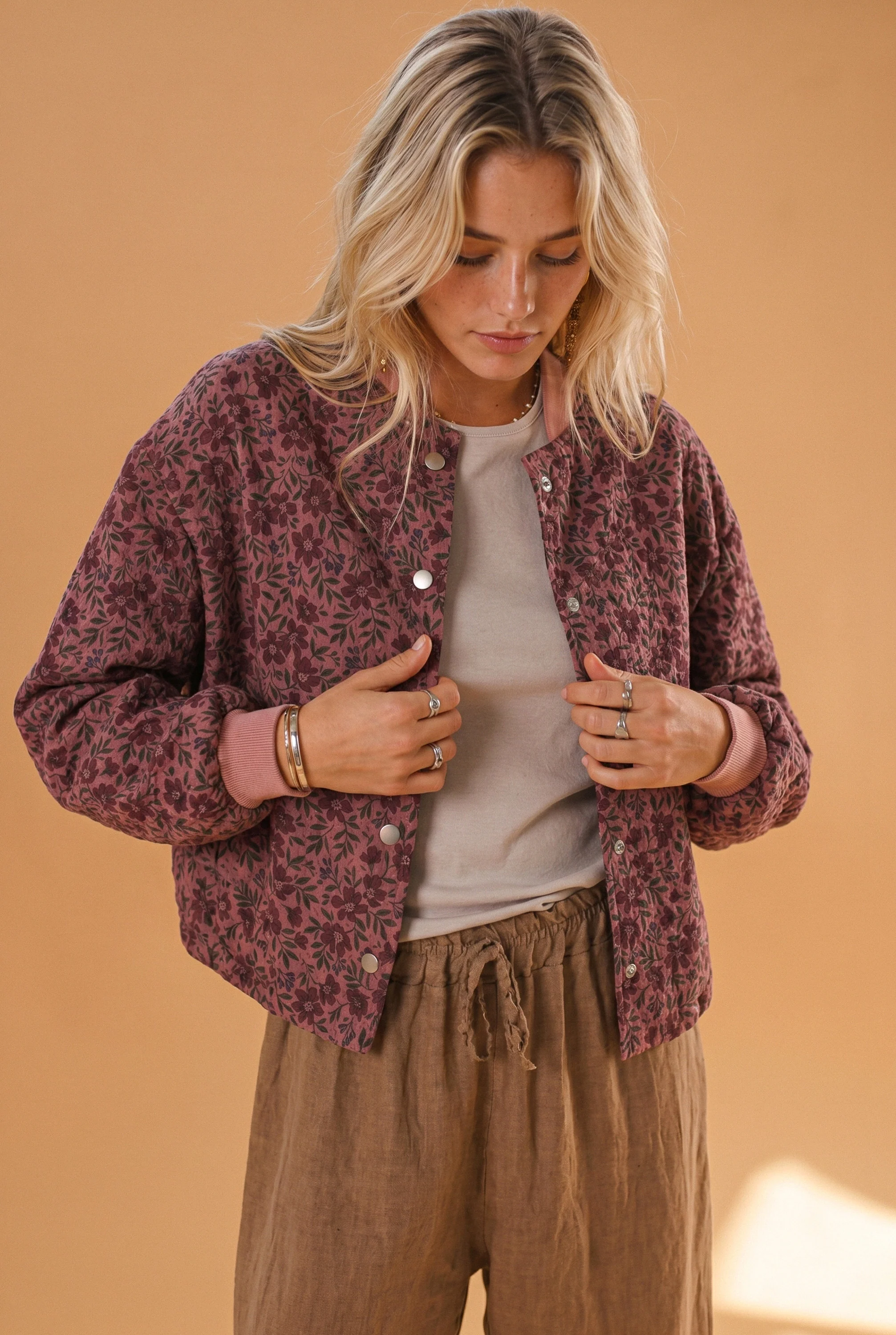Bomber Jacket Lotta Purple Flowers - Image 9