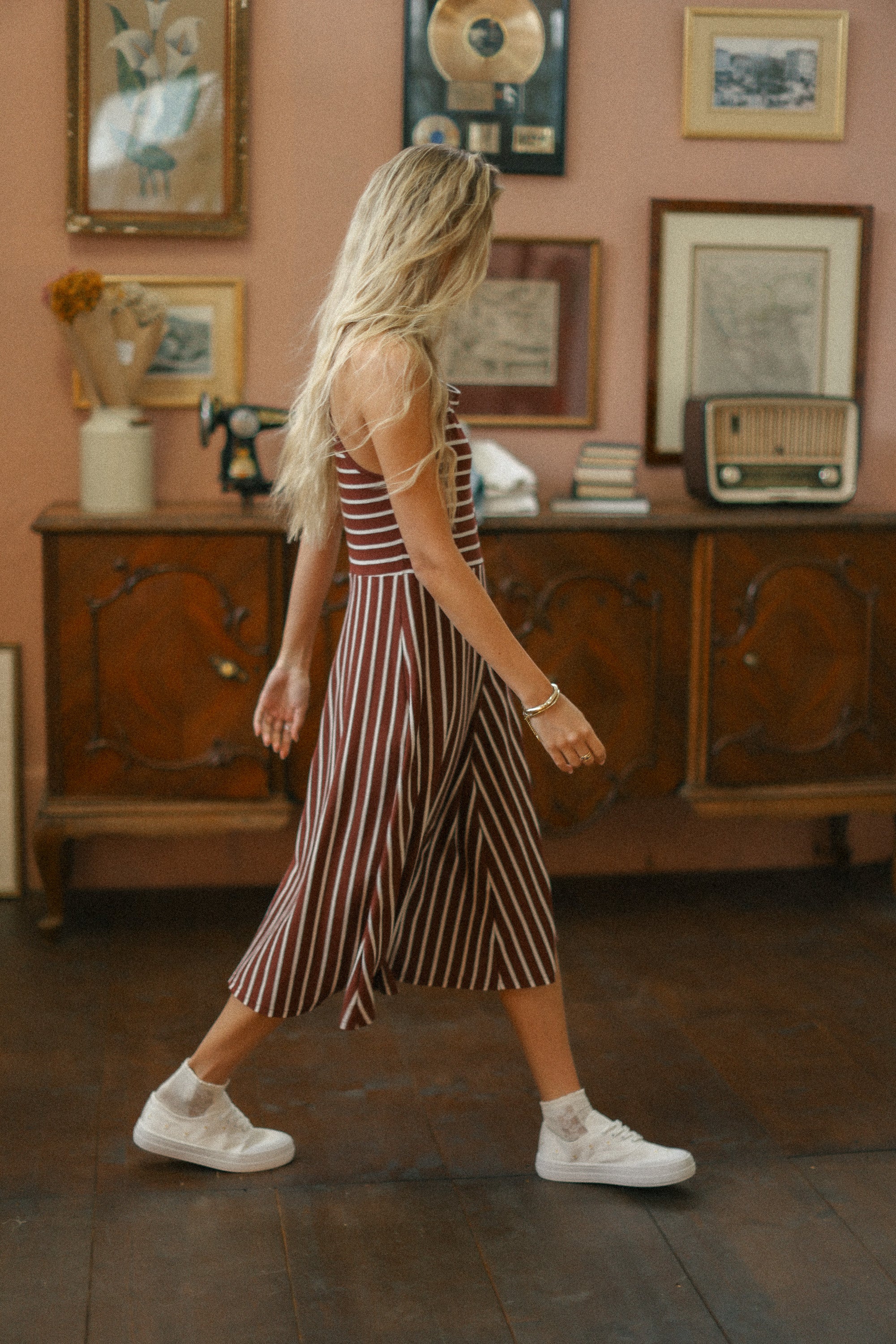 Dress Angie Maroon Stripes - Image 12