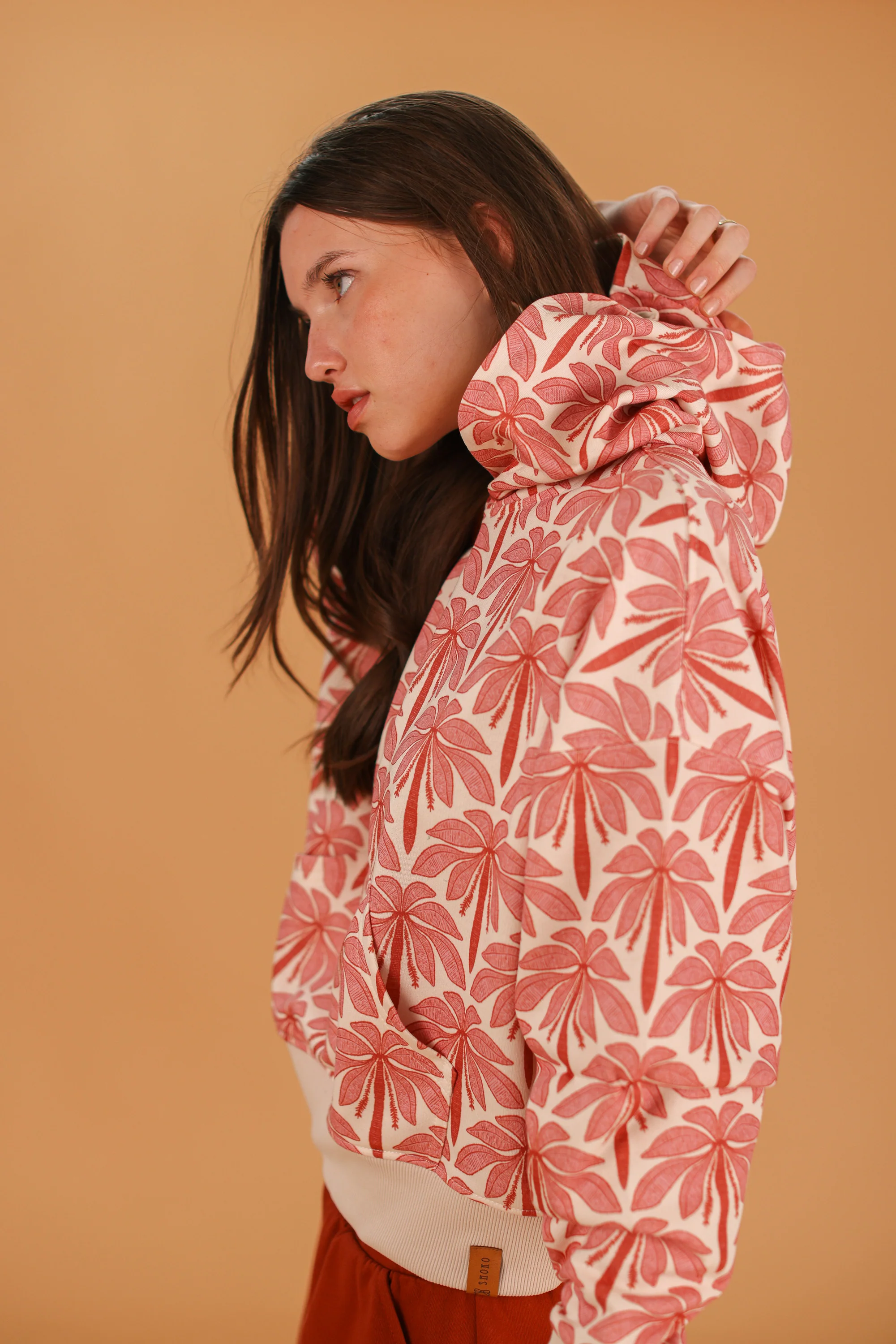 Hoodie Leyla Cream Rose Palms - Image 14