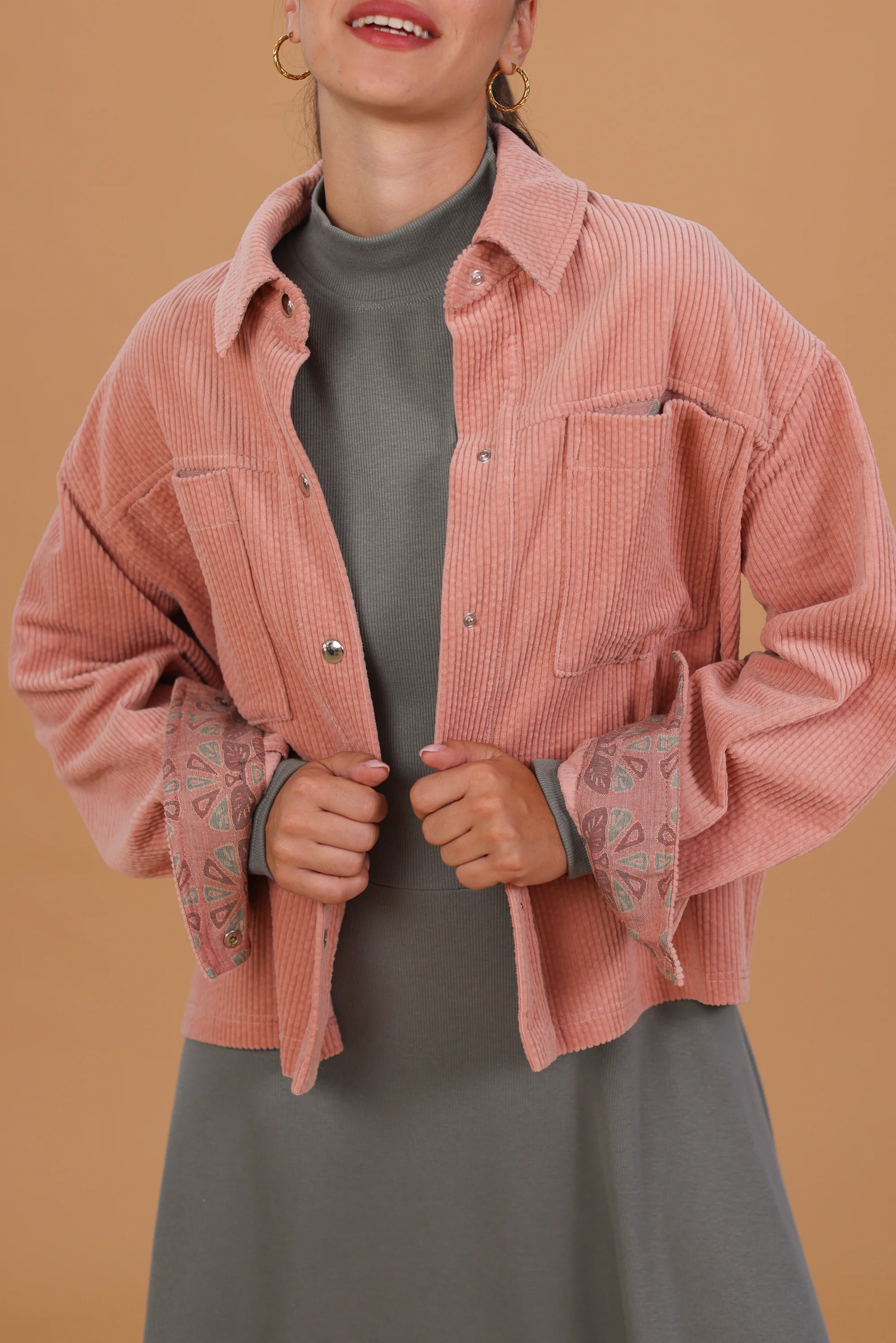 Jacket Calla Dusty Pink Leaves - Image 11