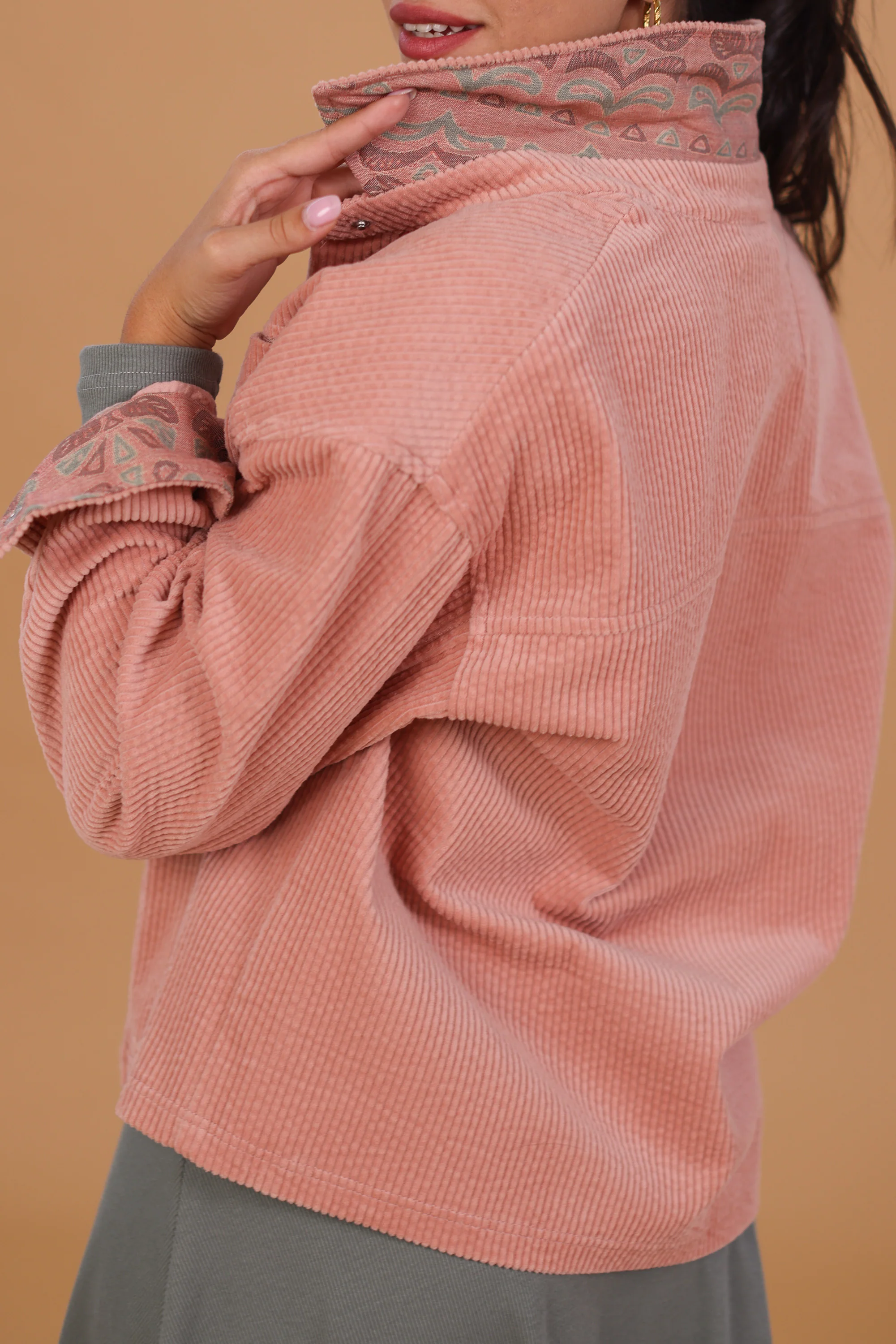 Jacket Calla Dusty Pink Leaves - Image 7