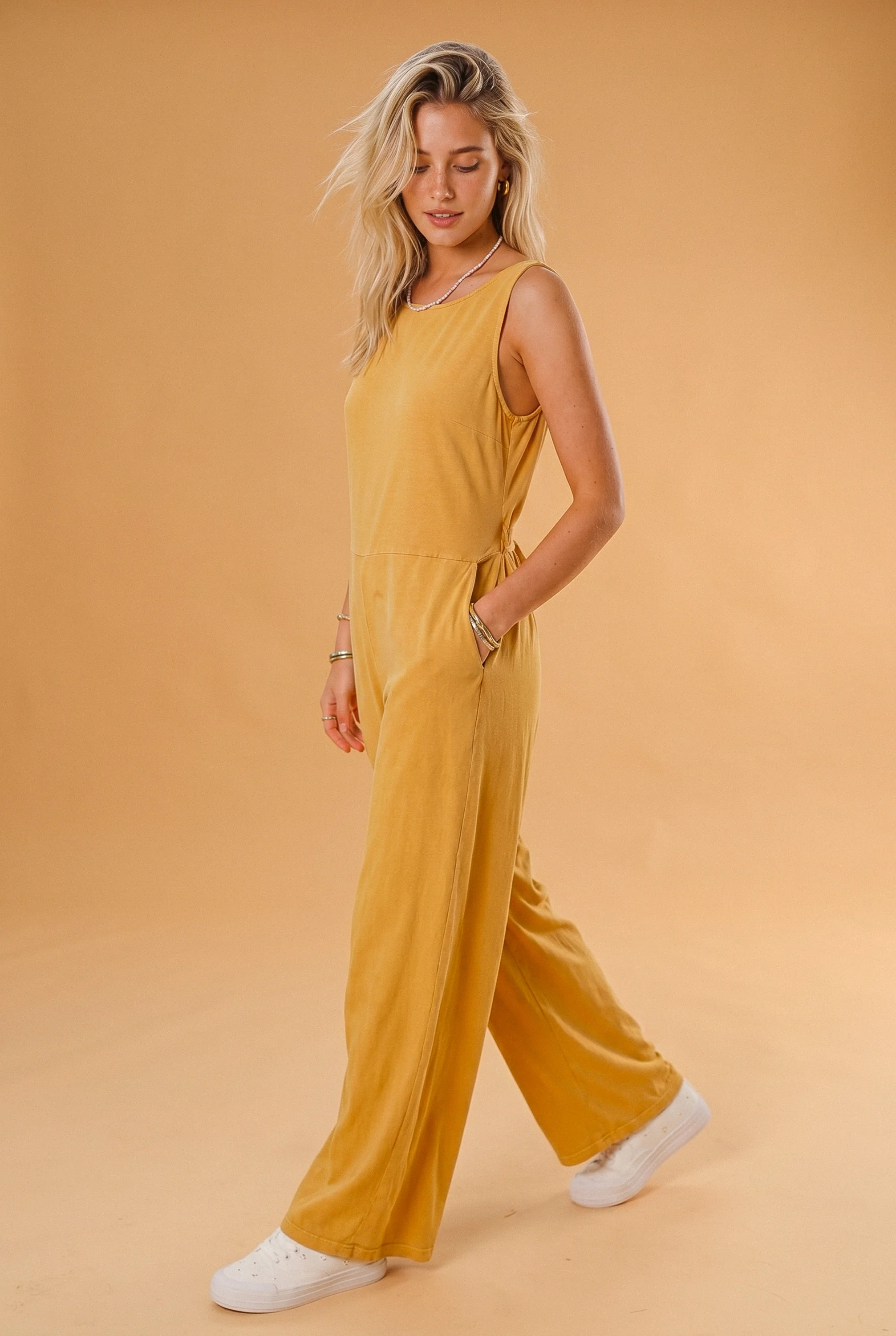 Jumpsuit Carla Stonewashed Mustard - Image 3