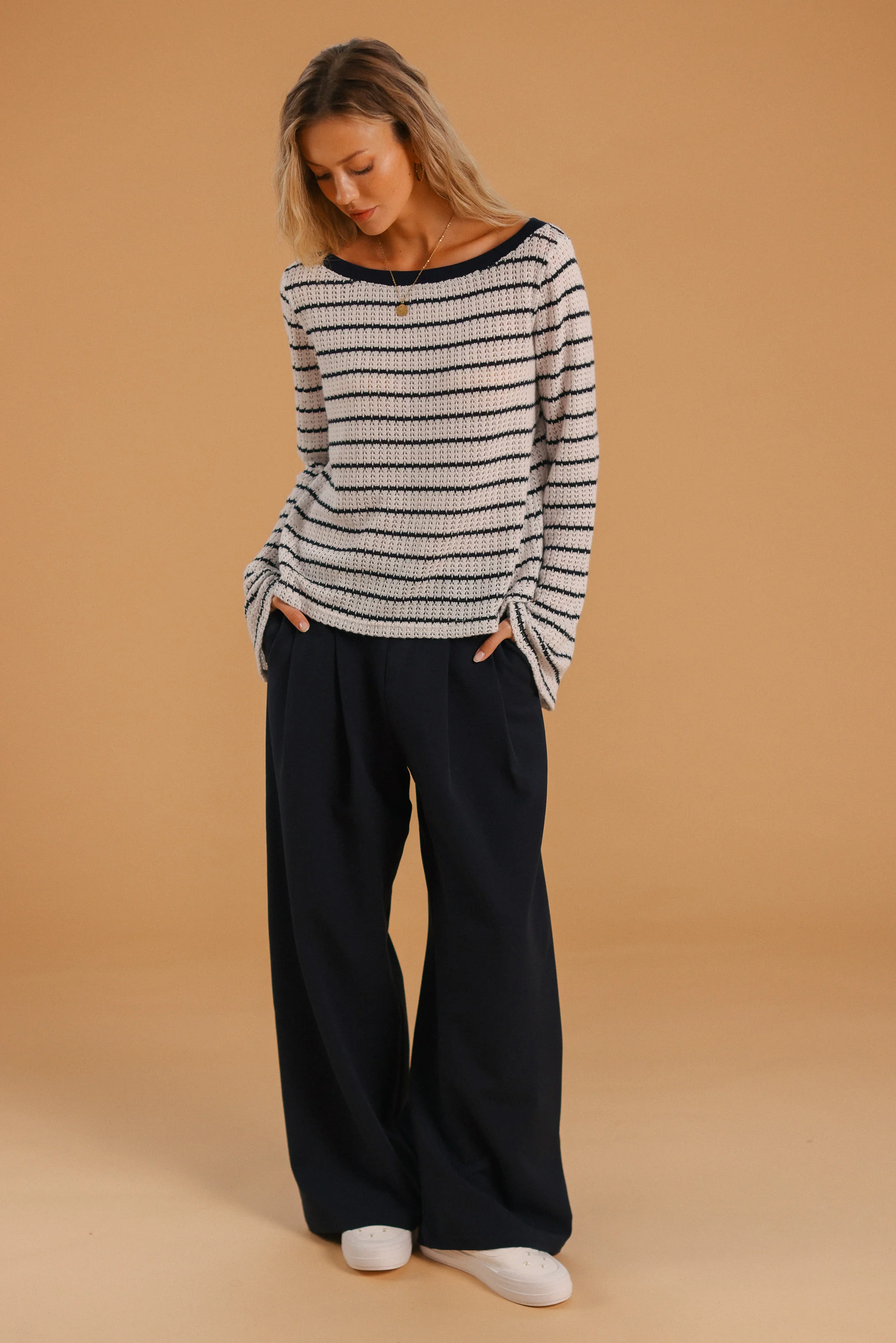 Knit Sweater Aurelie Navy Stripes - Image 9