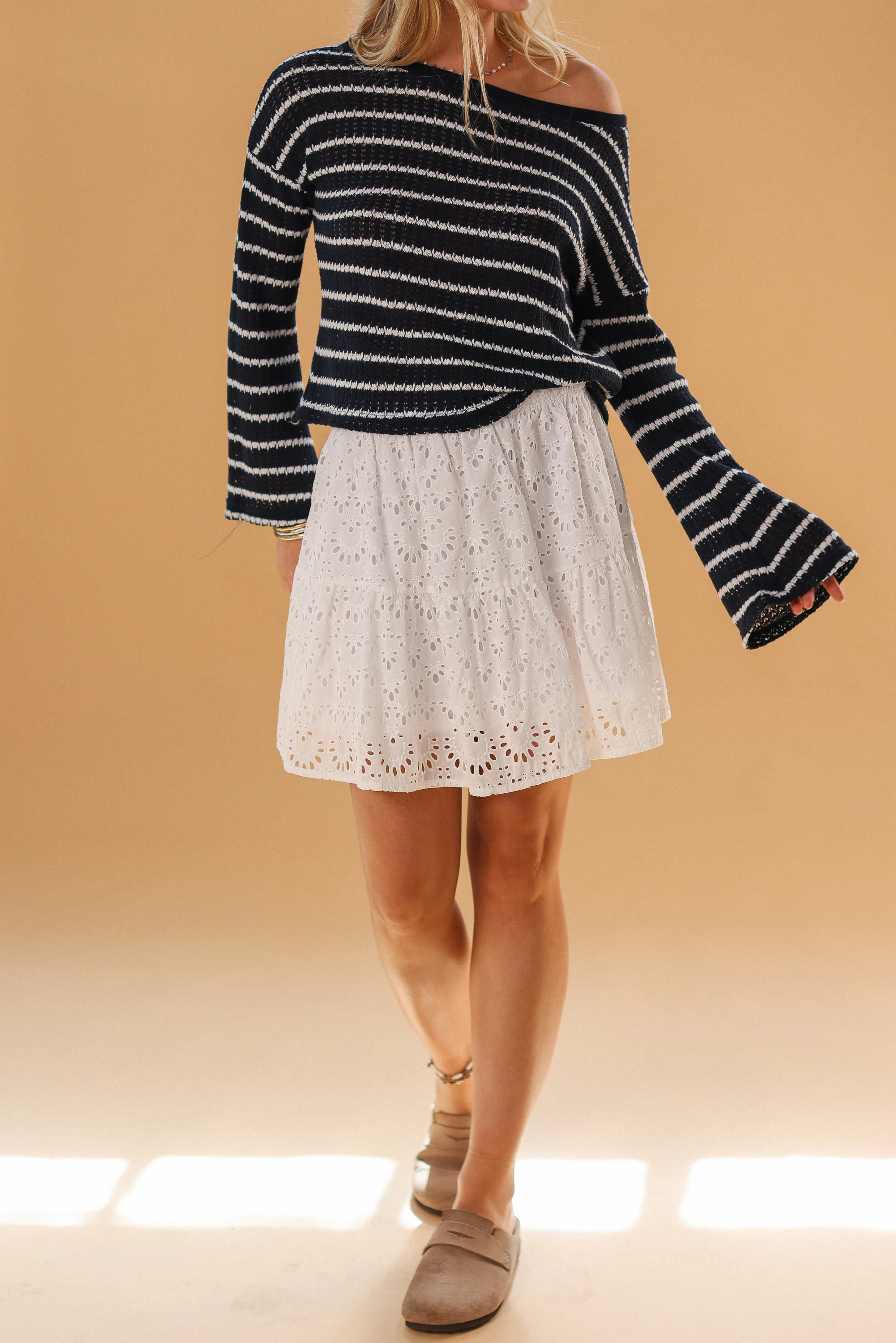 Knit Sweater Aurelie White Stripes - Image 11