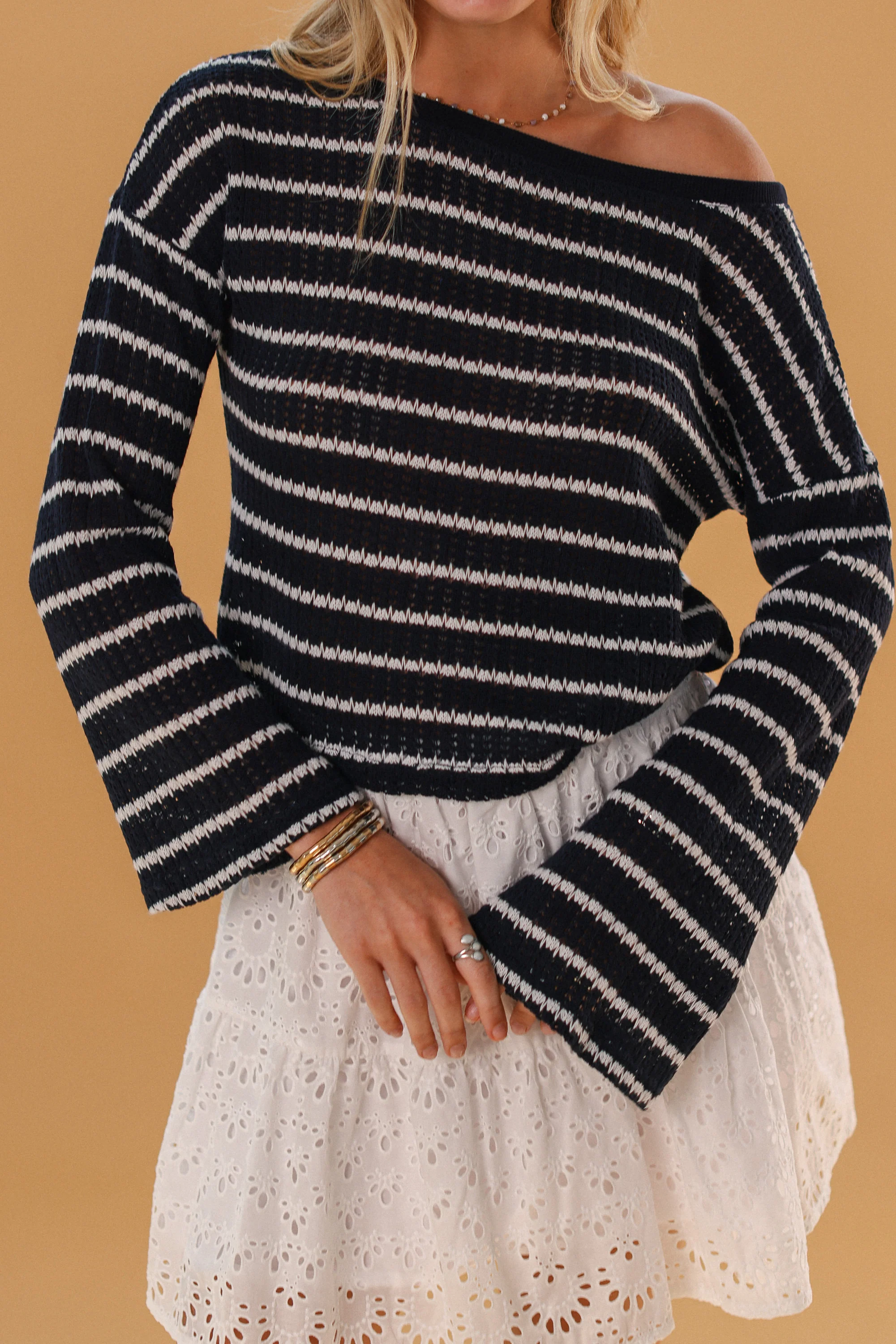 Knit Sweater Aurelie White Stripes - Image 14