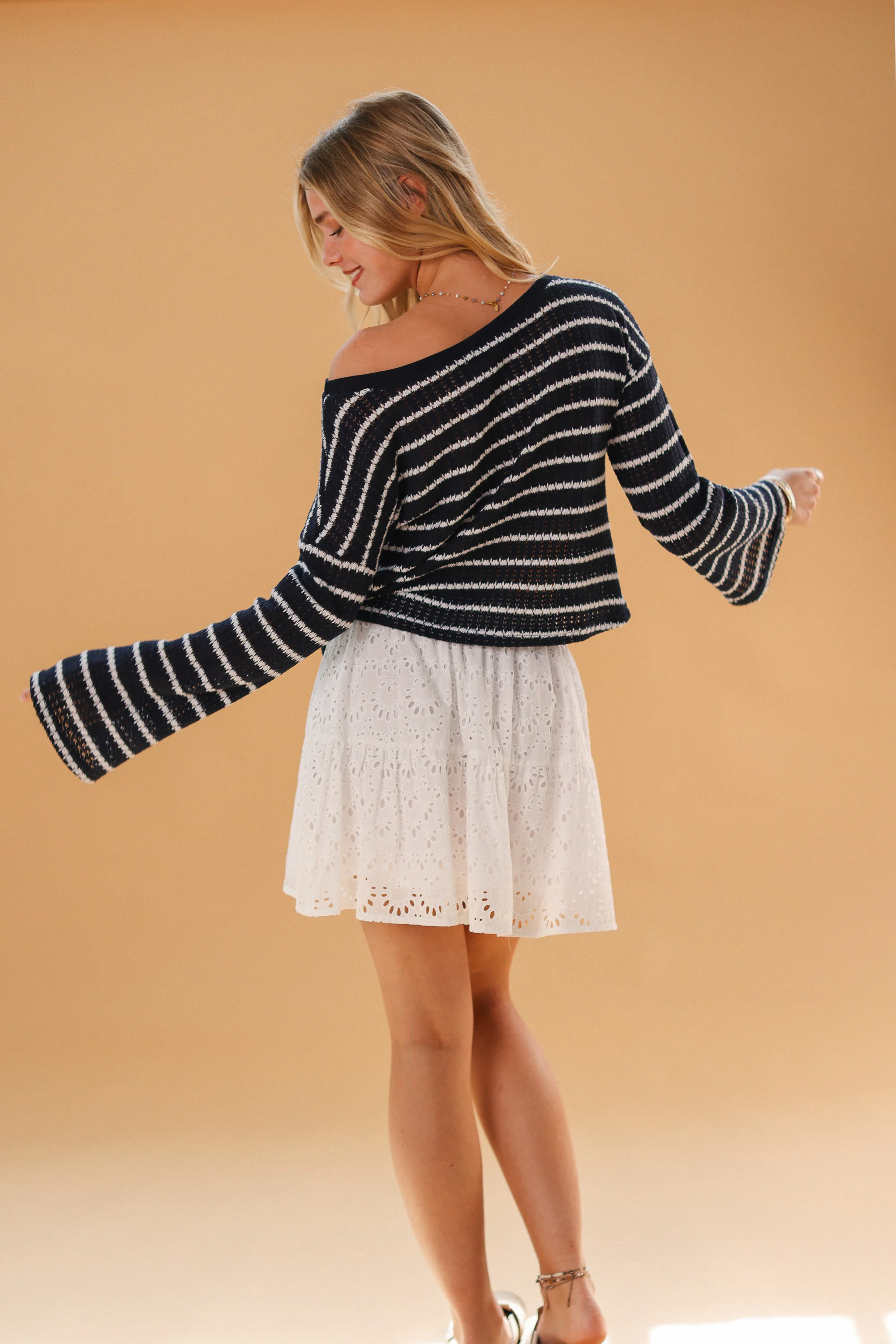Knit Sweater Aurelie White Stripes - Image 3