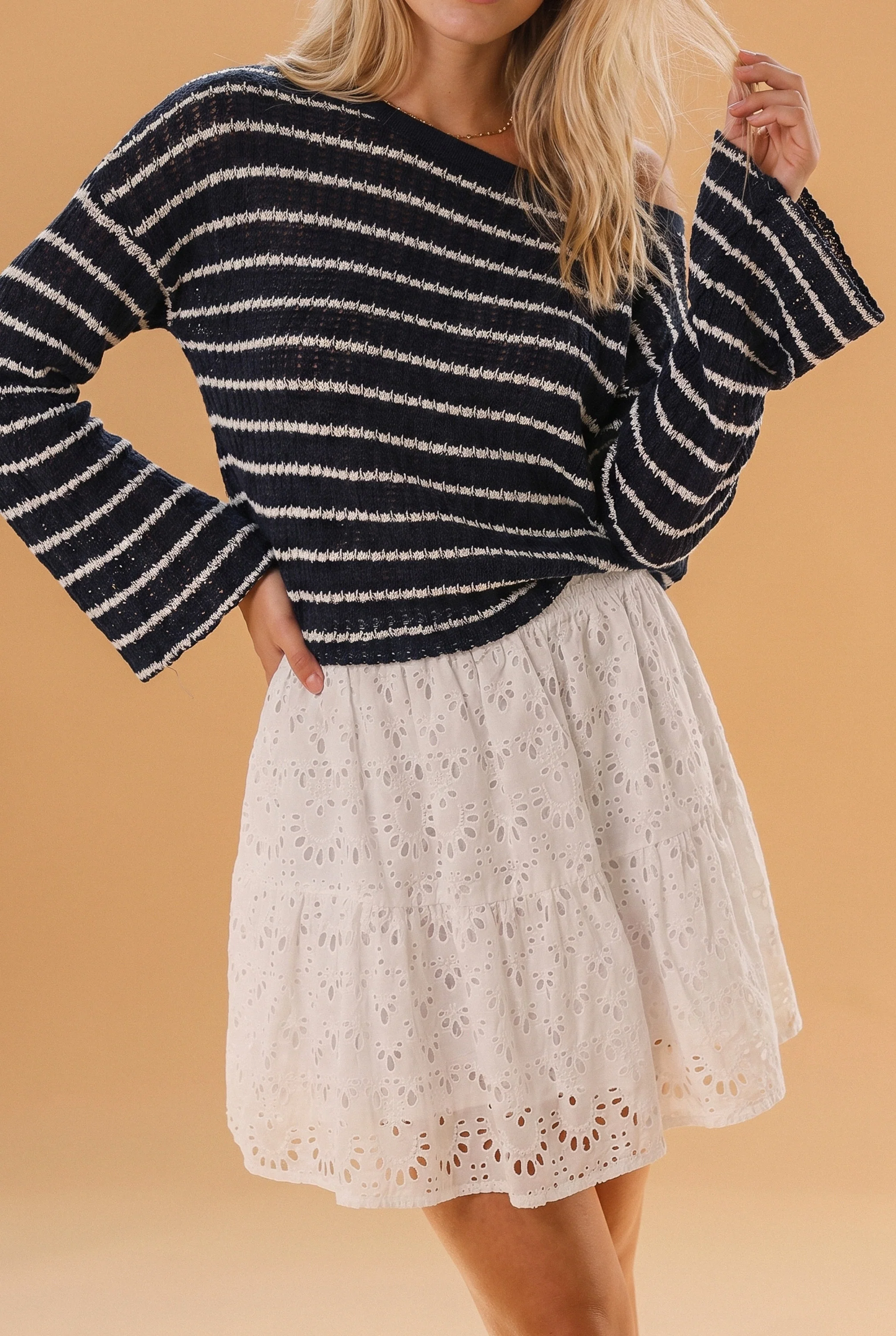 Knit Sweater Aurelie White Stripes - Image 9