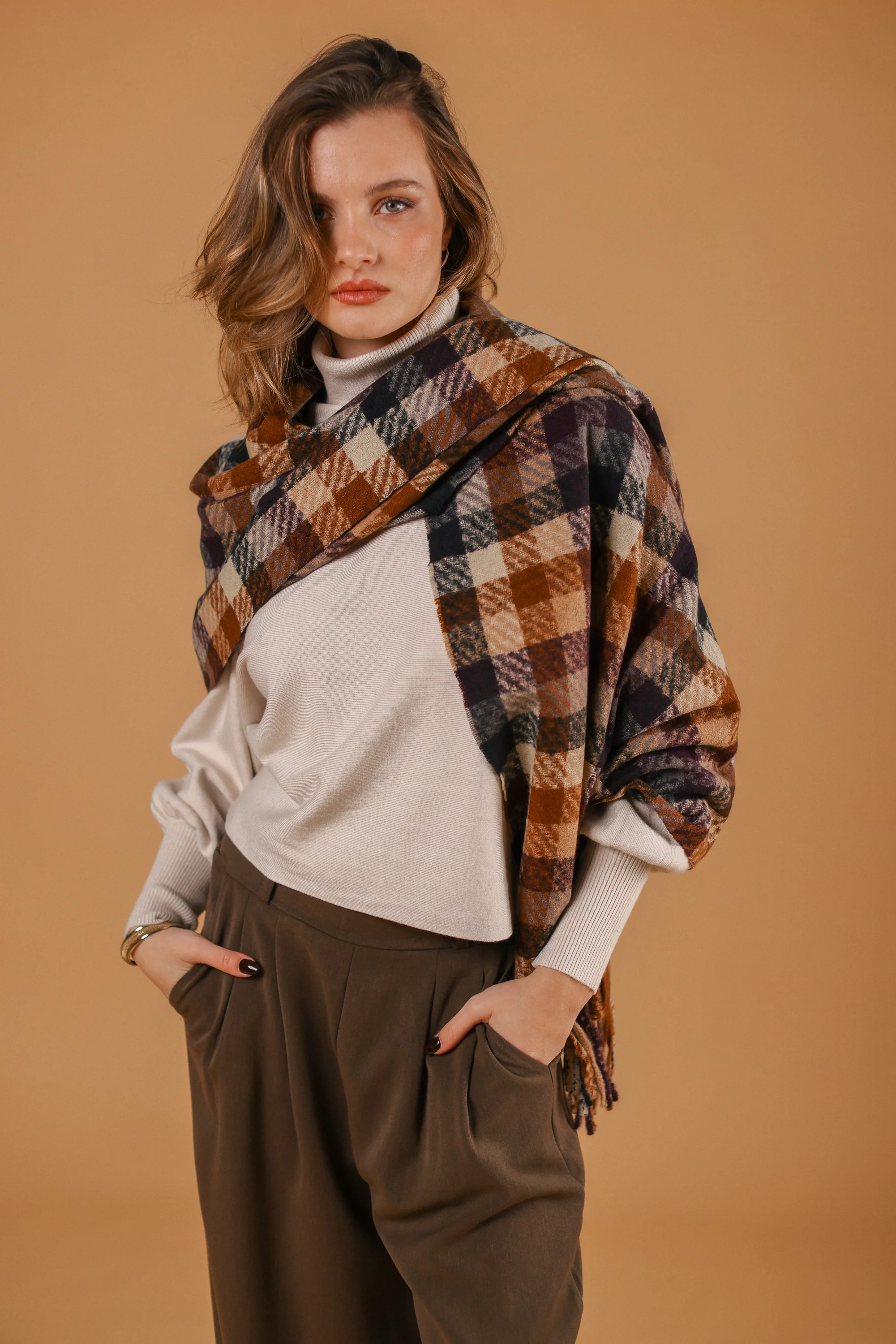 Scarf Callen Brown Blue - Image 2