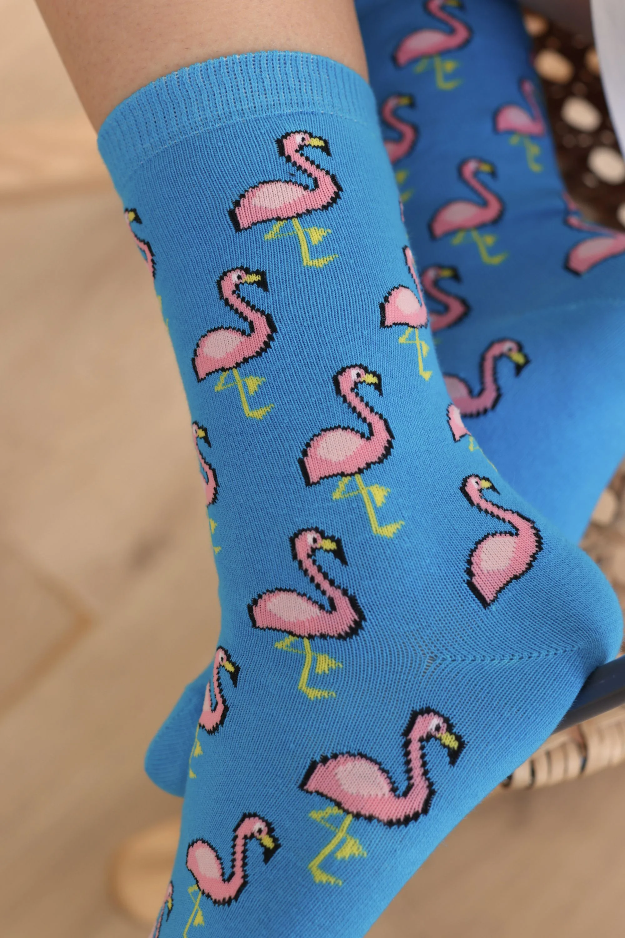 Socks Flamingos Blue - Image 3
