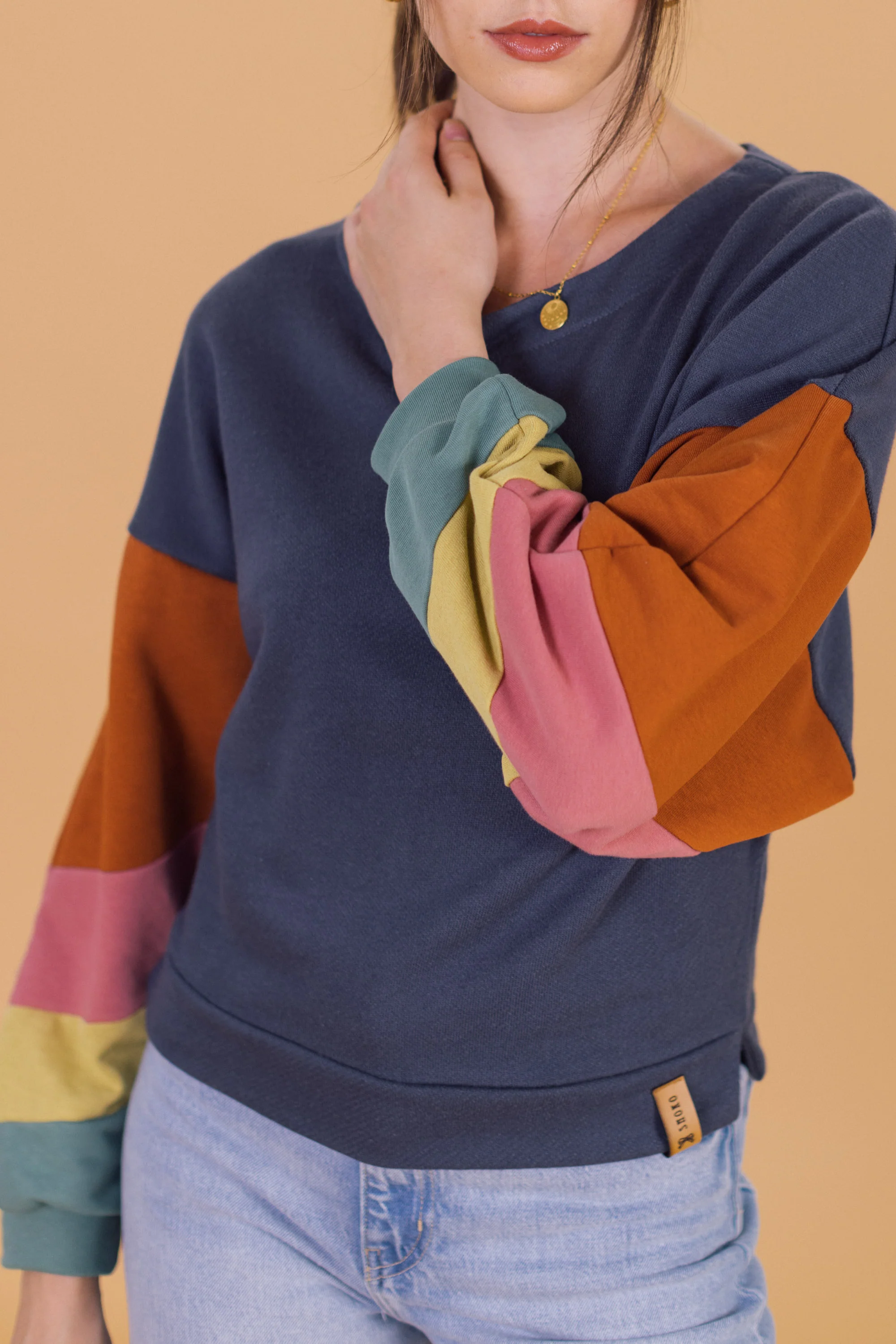 Sweater Happy in blue-grey - Image 8