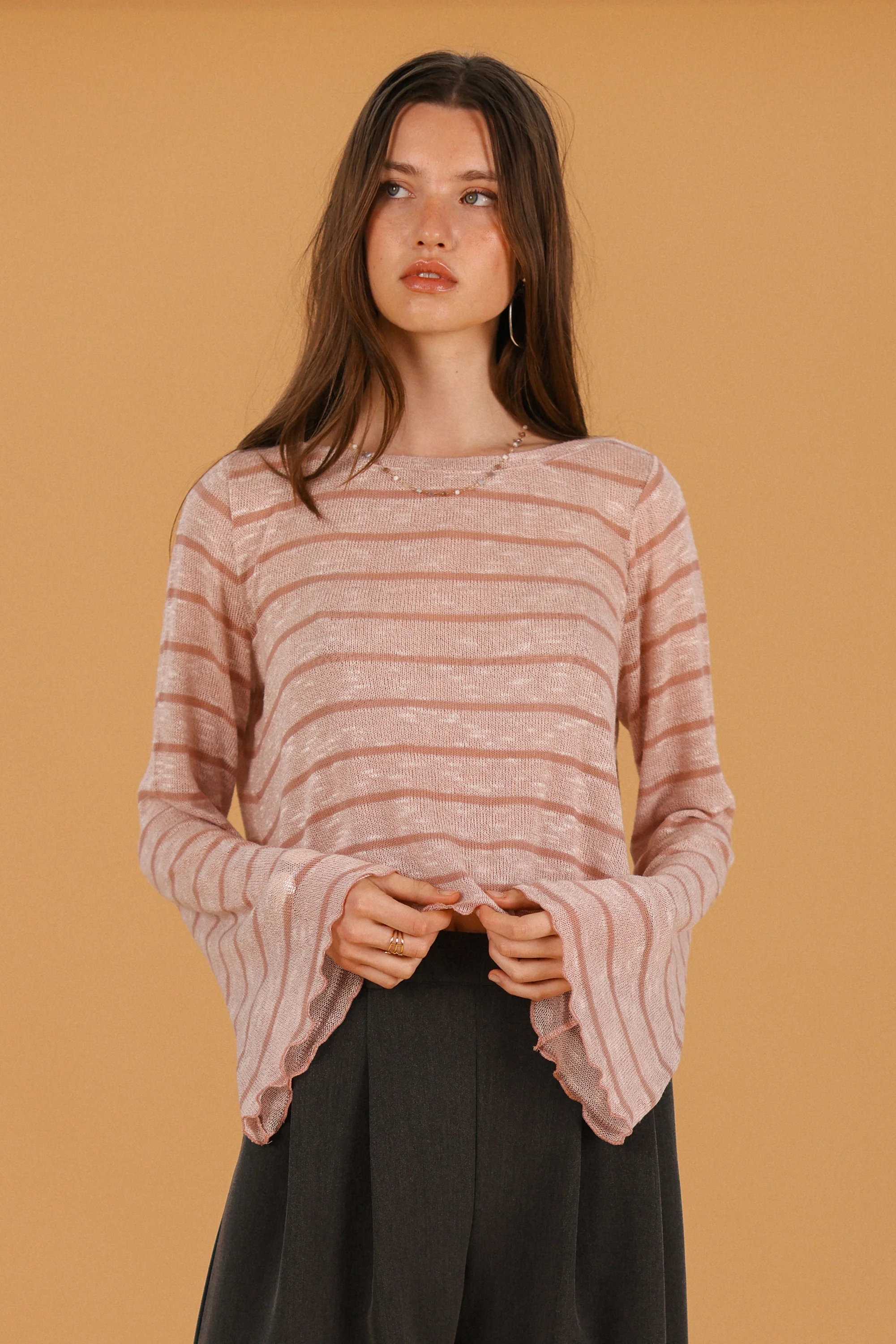 Top Keri Dusty Pink Stripes
