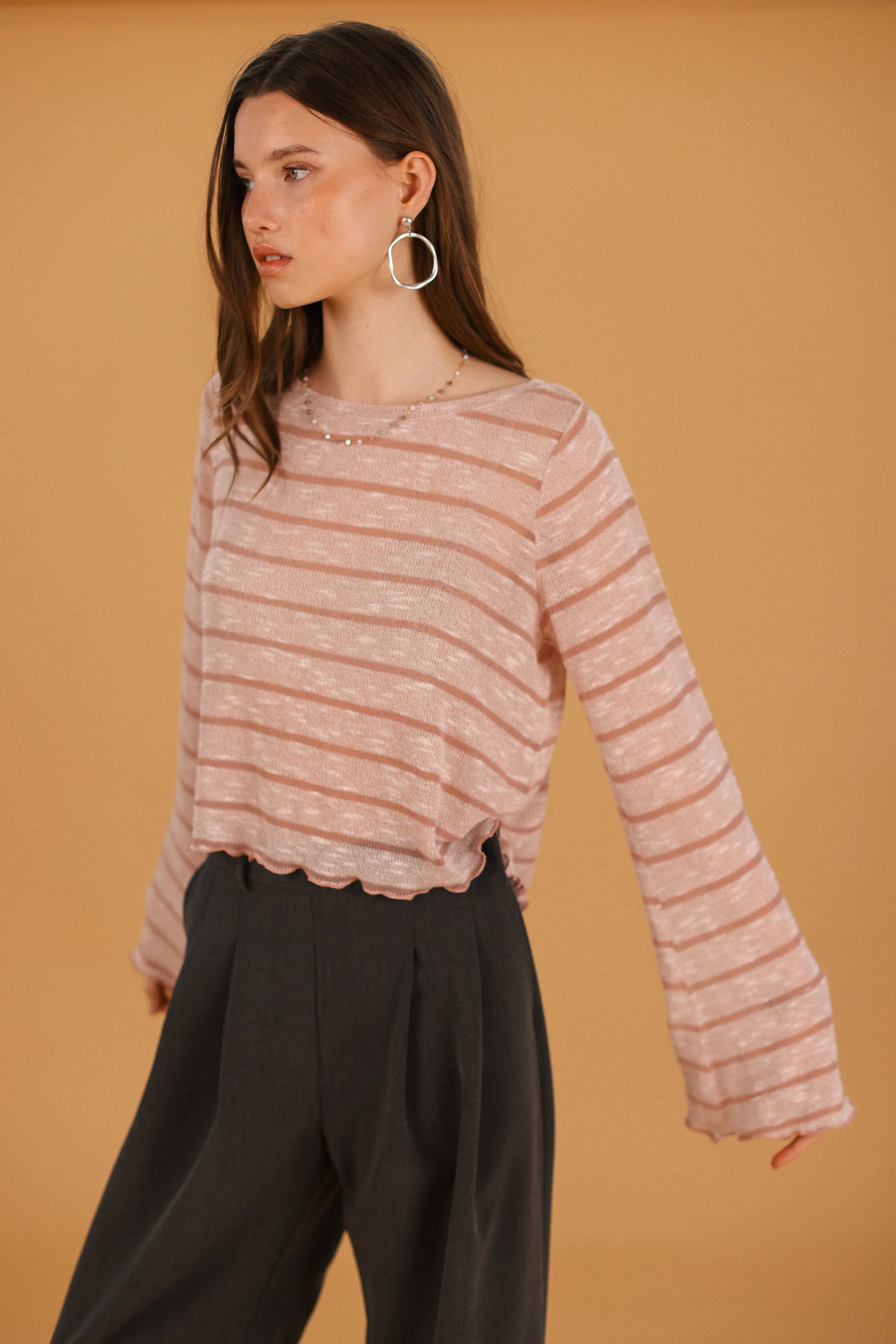 Top Keri Dusty Pink Stripes - Image 5