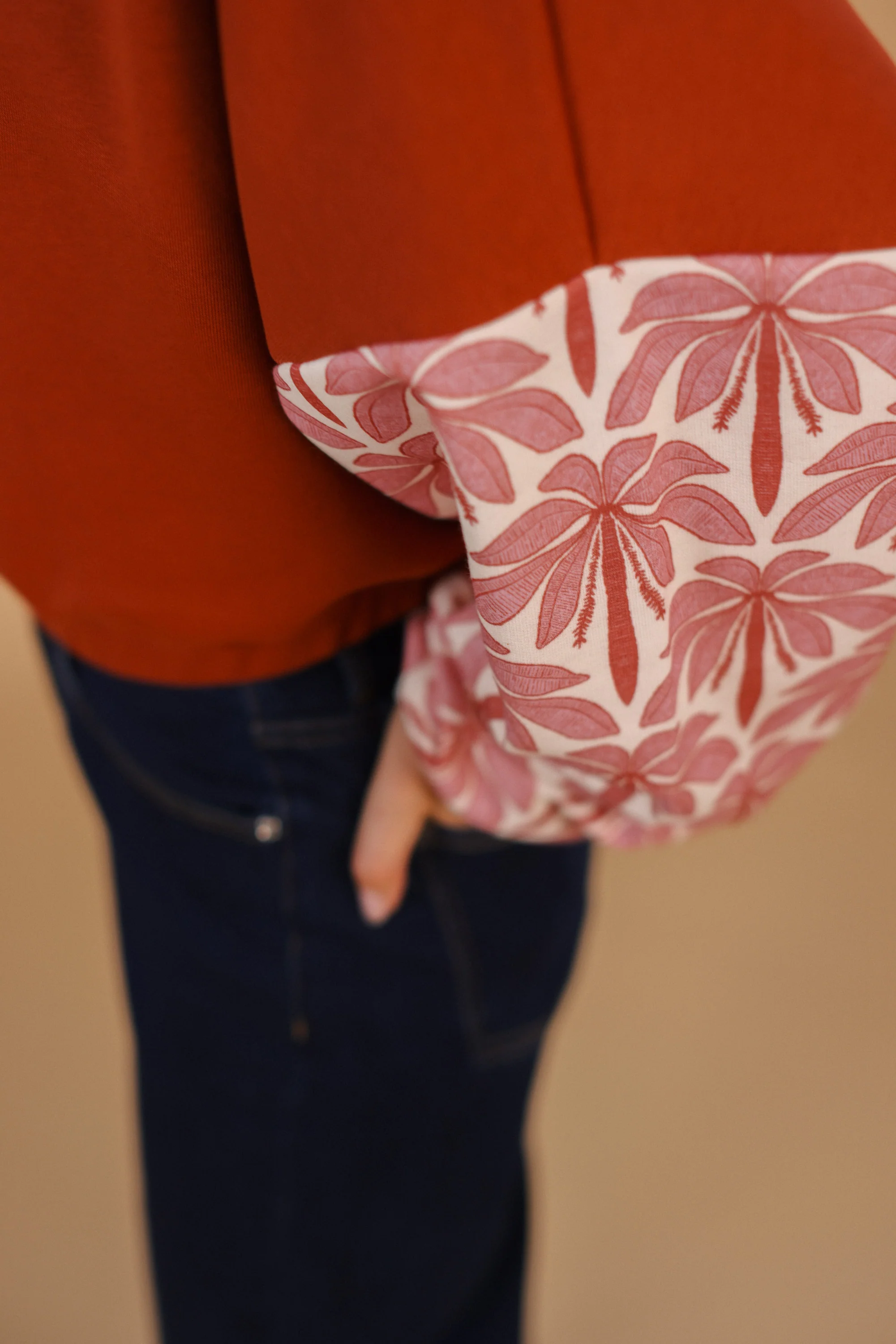 Sweater Maelis Terracotta Rose Palms - Image 10