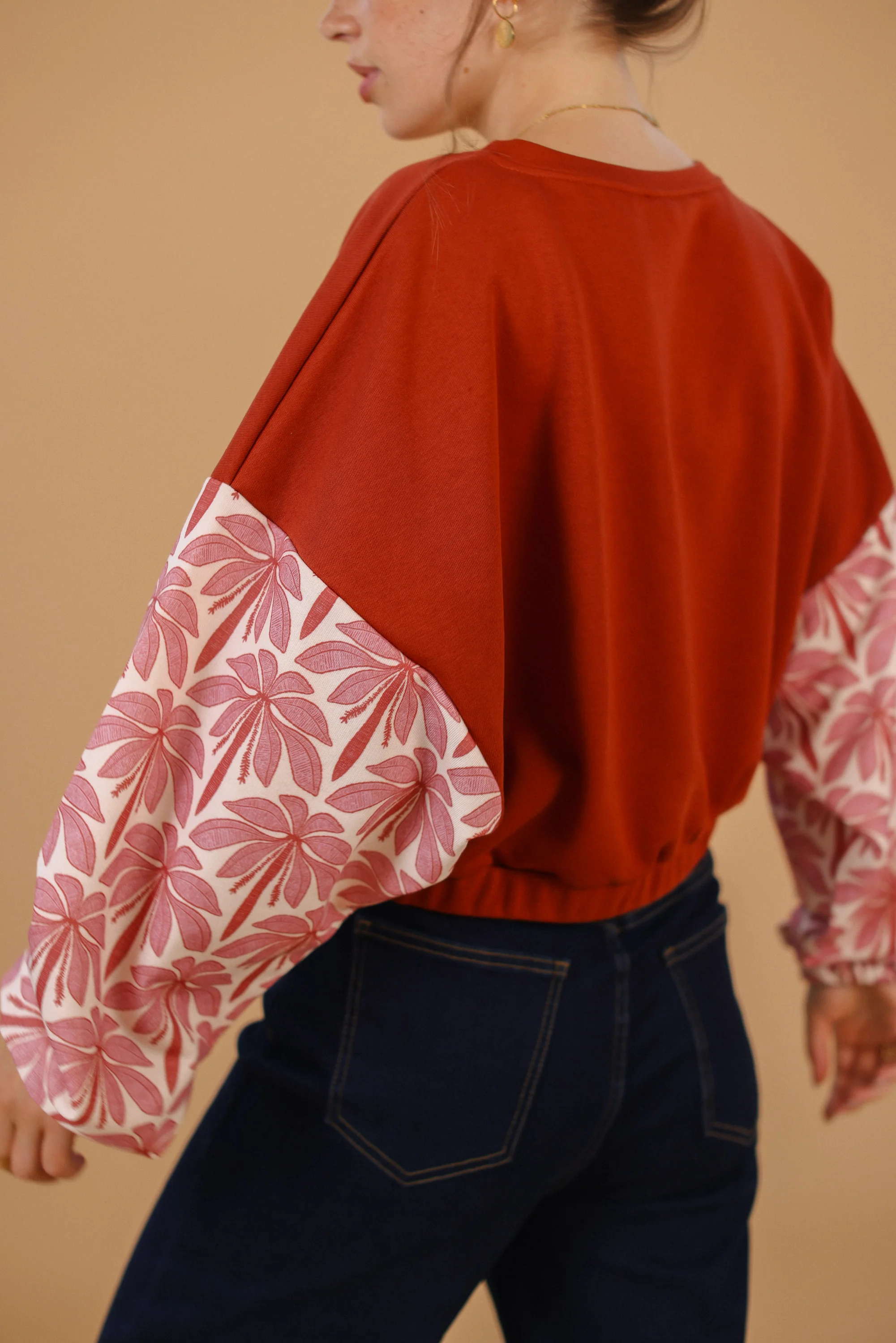 Sweater Maelis Terracotta Rose Palms - Image 6