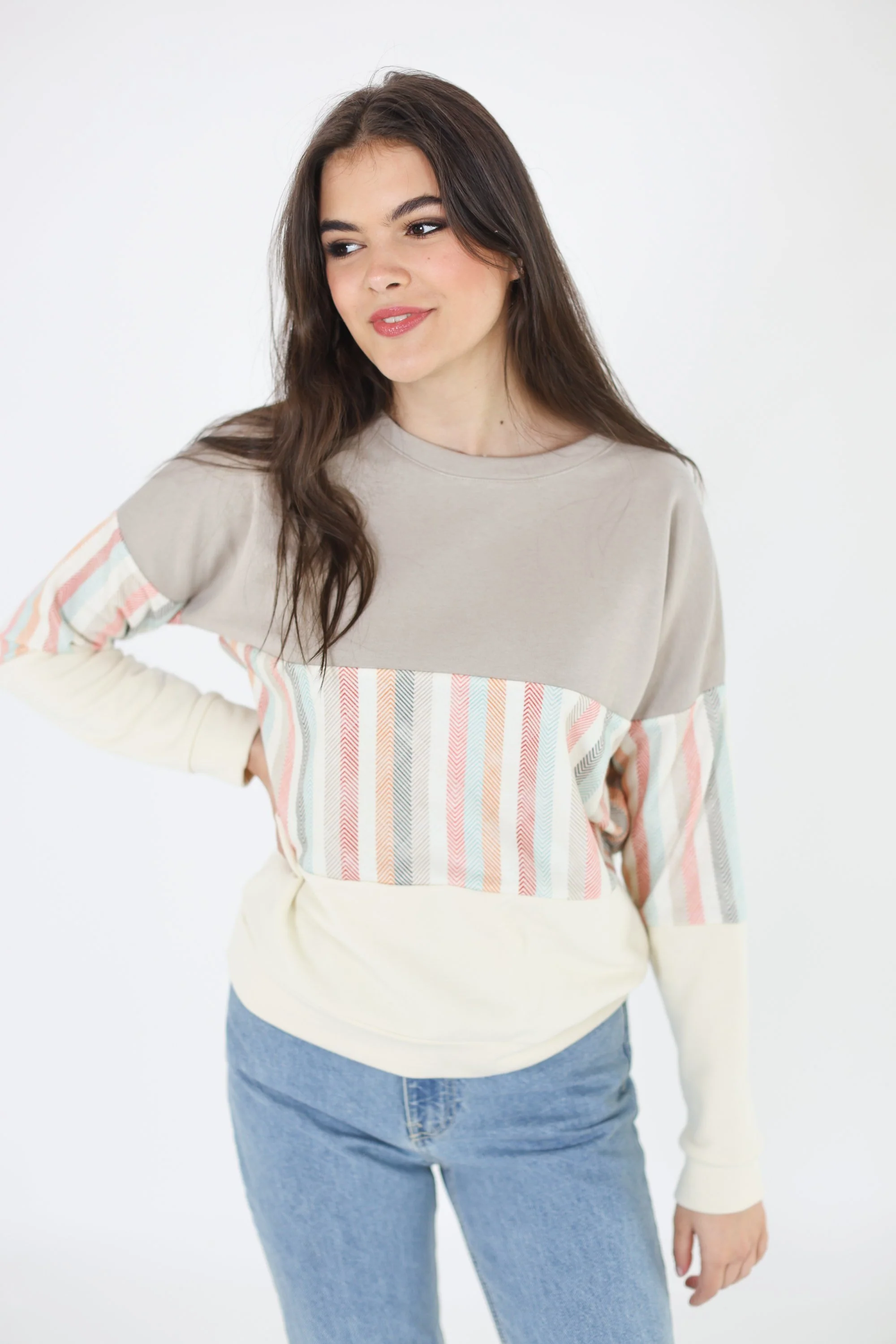 Sweater Mia Mocha Candy Stripes - Image 4
