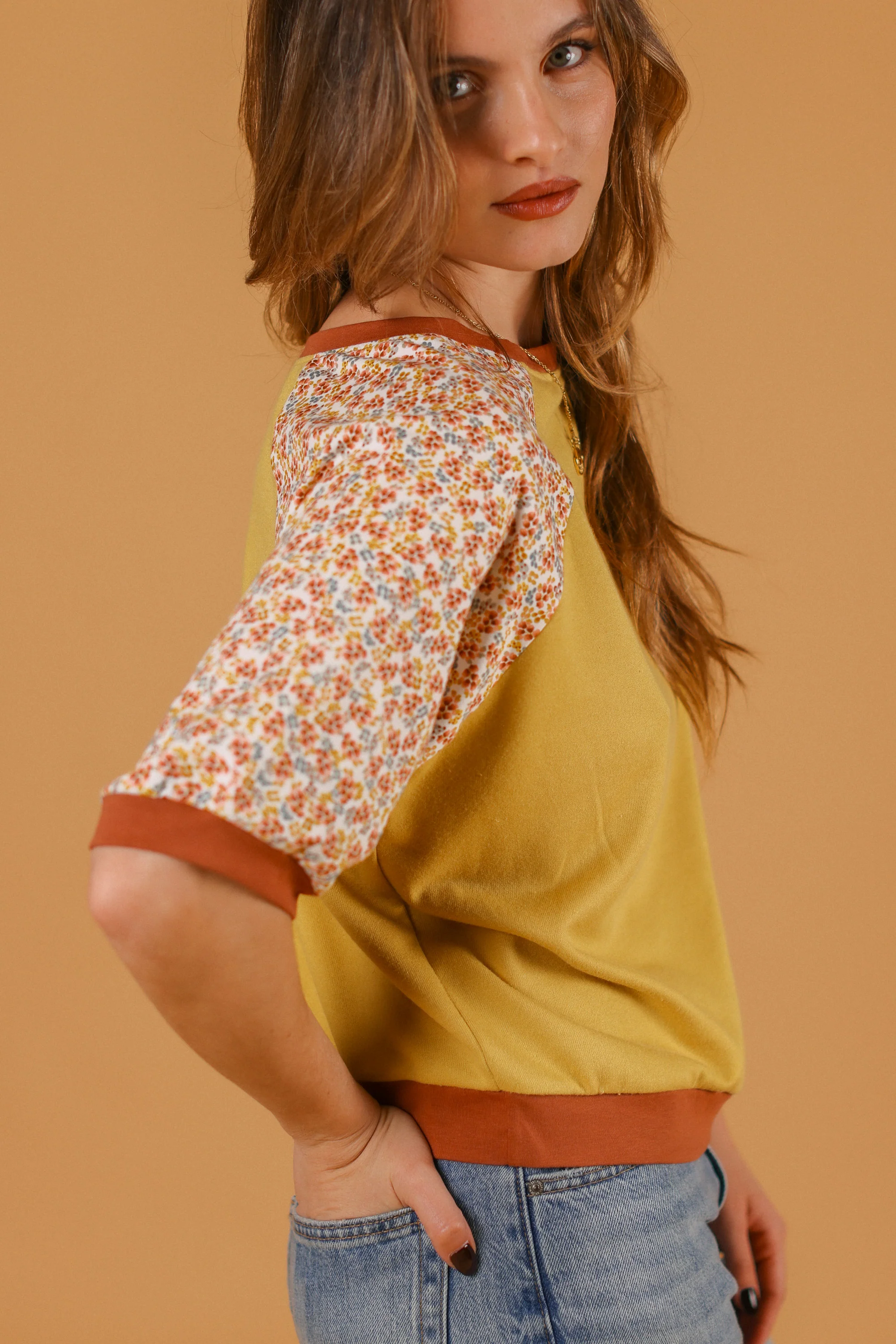 Top Emory Mustard Floral - Image 2
