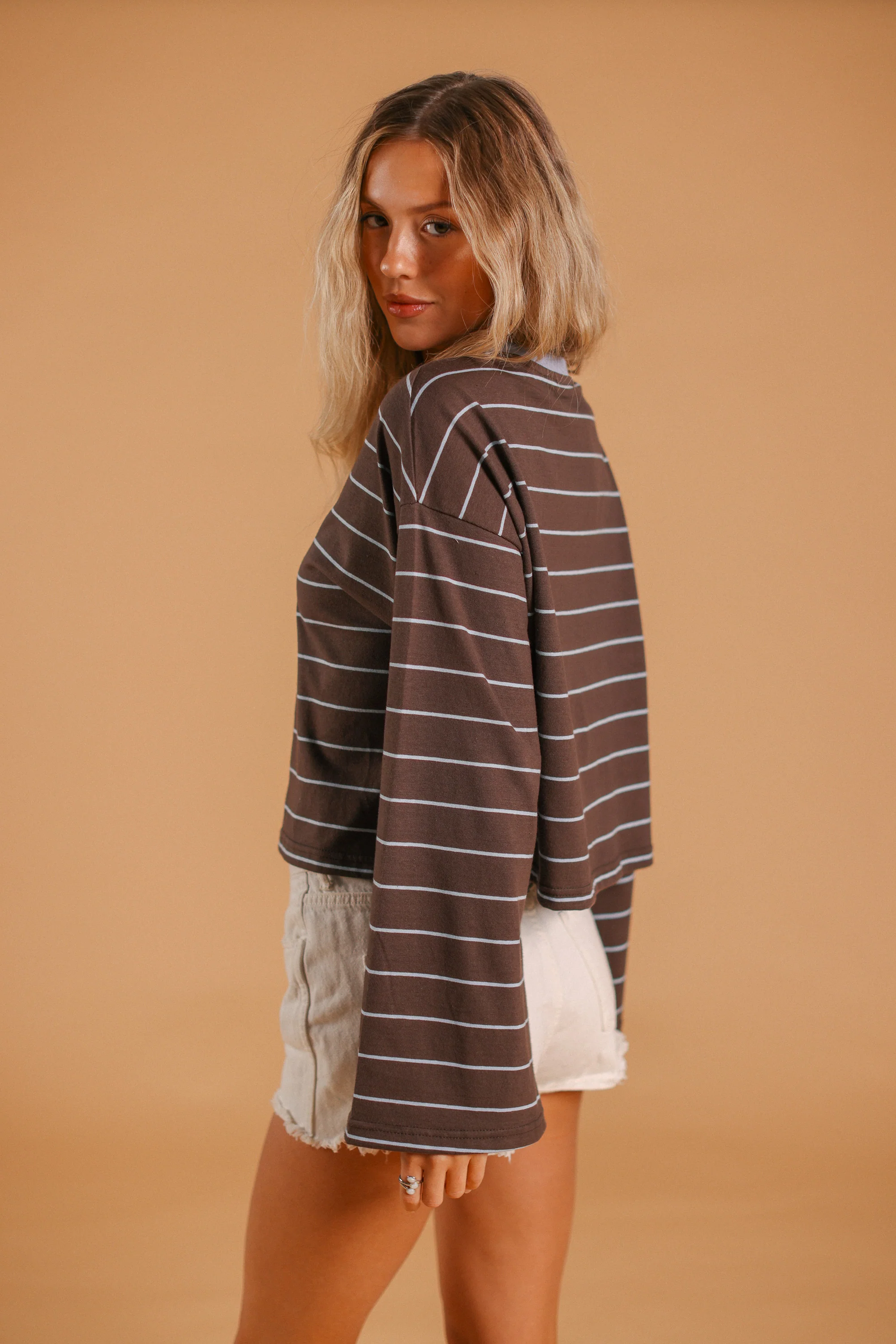 Top Verena Brown Stripes - Image 9